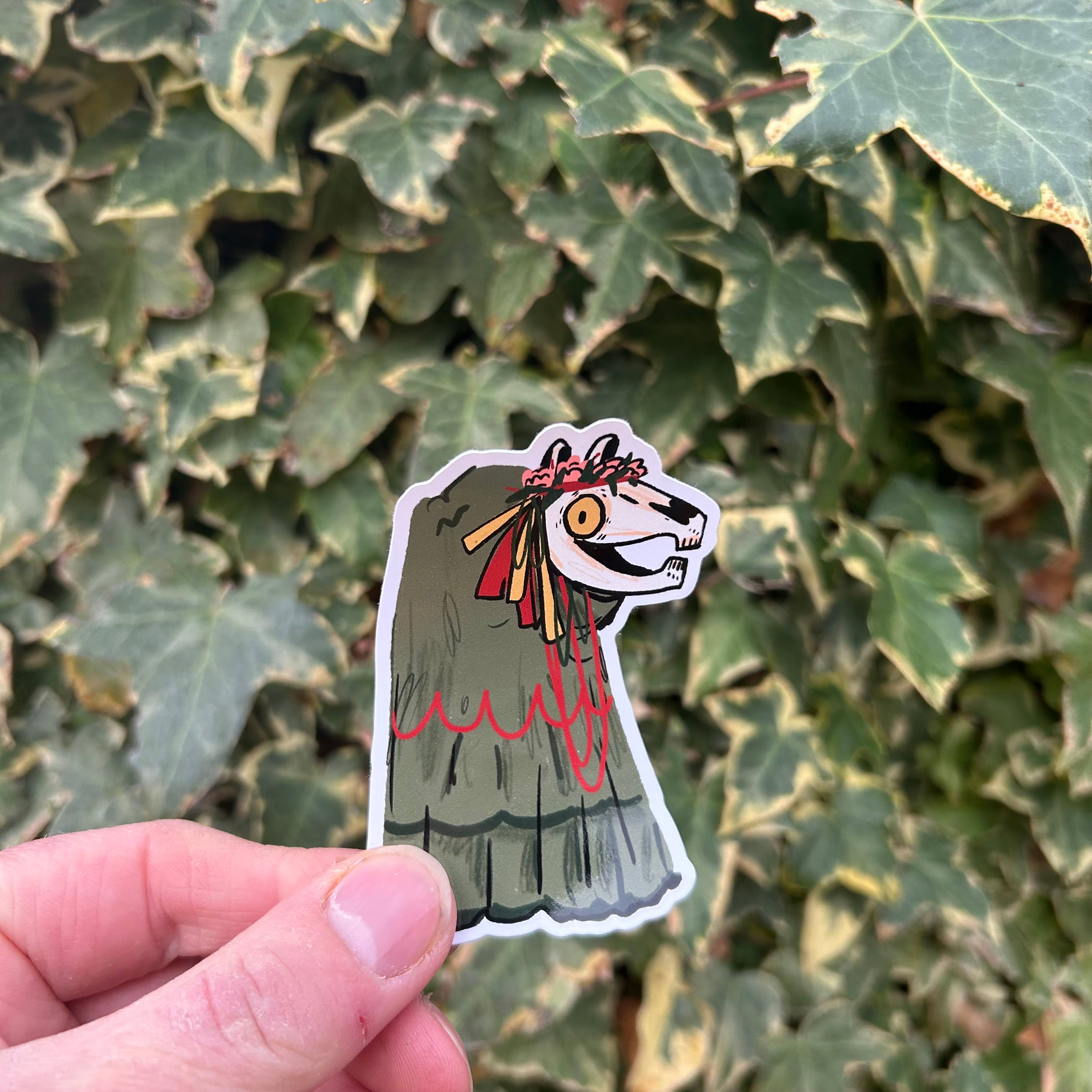 Mari Lwyd Vinyl Sticker