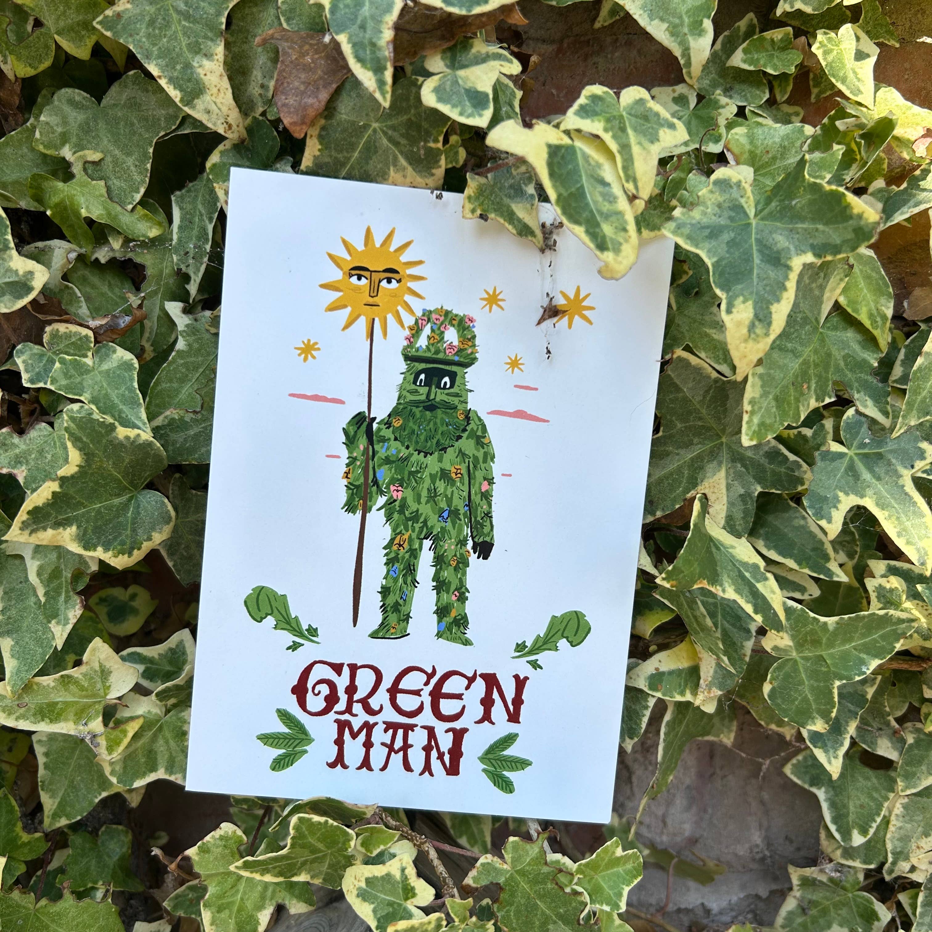 Green Man Postcard 