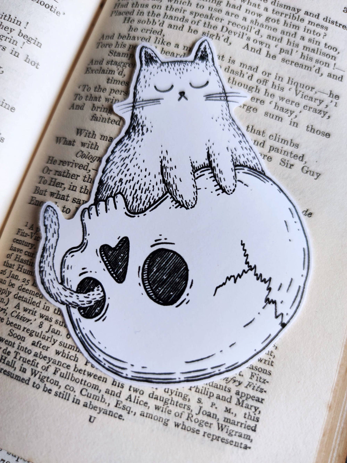 Skull Cat Vinyl Sticker