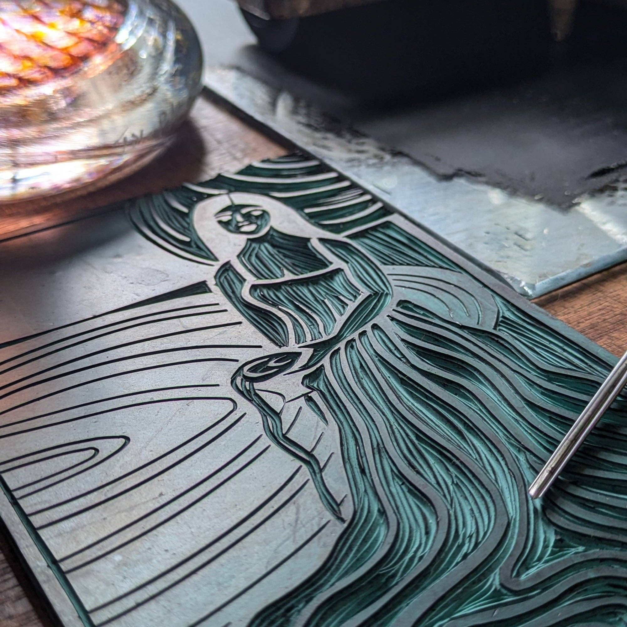 CIRCE ORACLE ALTAR CARD PRINT | Linocut design
