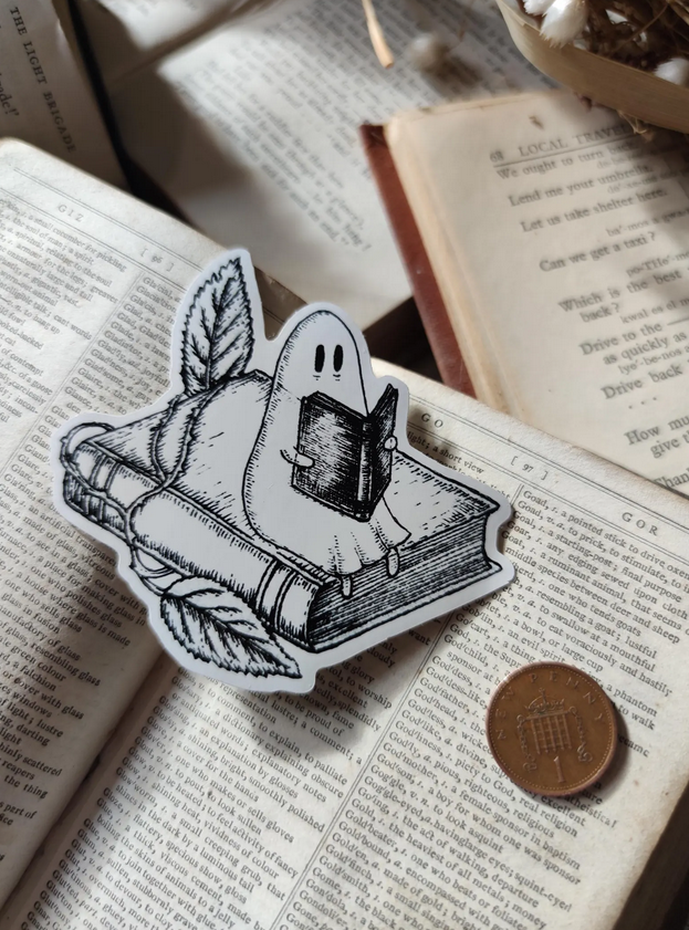 Library Ghost Vinyl Sticker