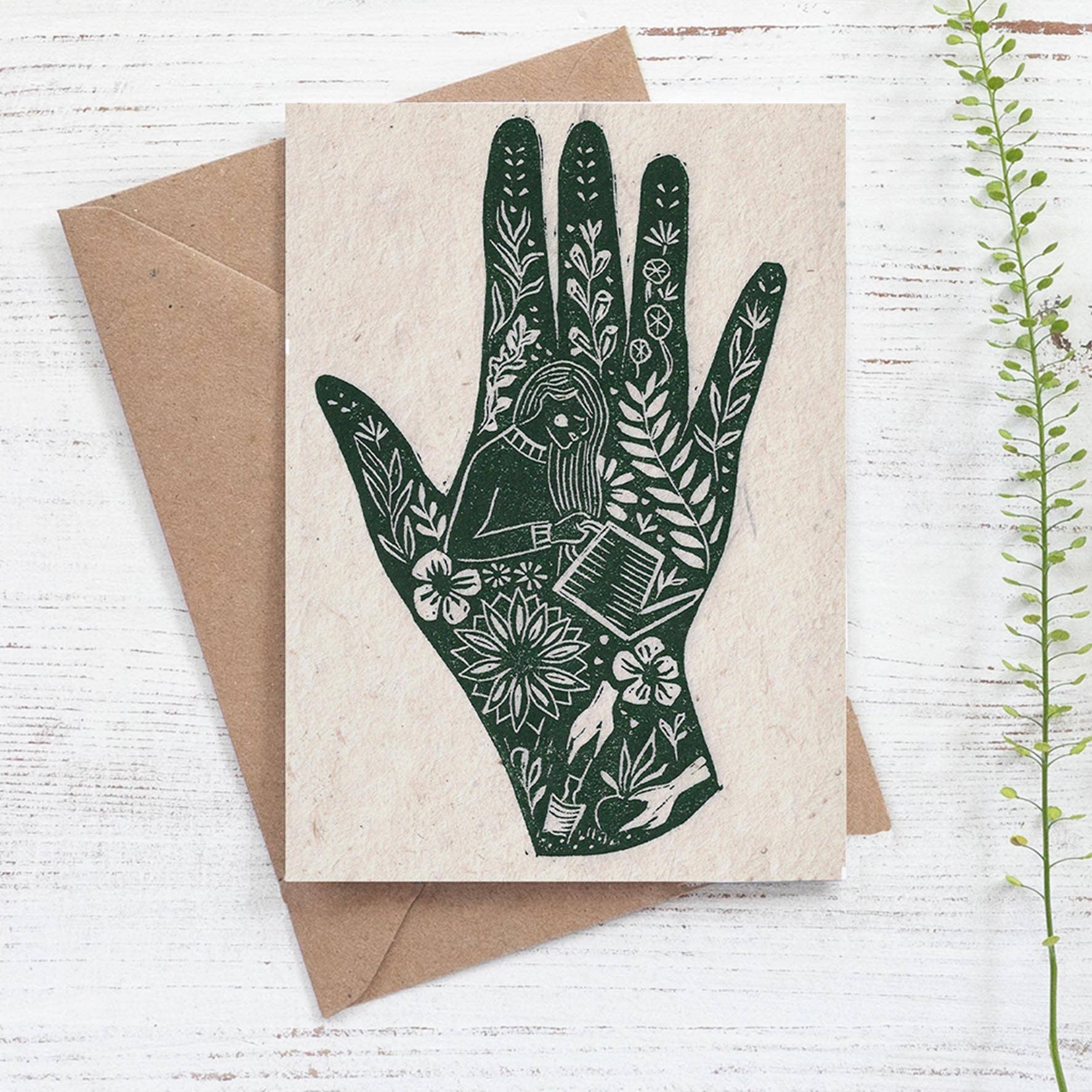 Green Fingers Gardening Greetings Card