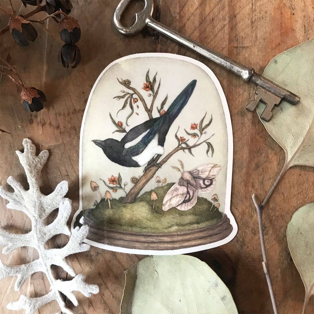 One for Sorrow Semi-transparent Sticker - Jessica Roux