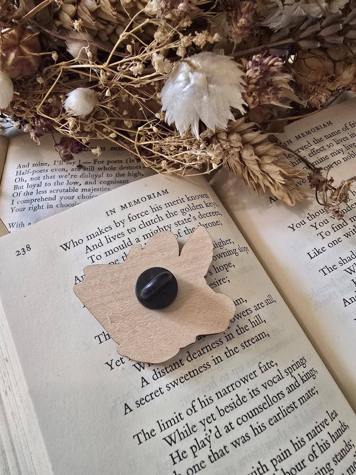 Library Ghost Wooden Pin Badge