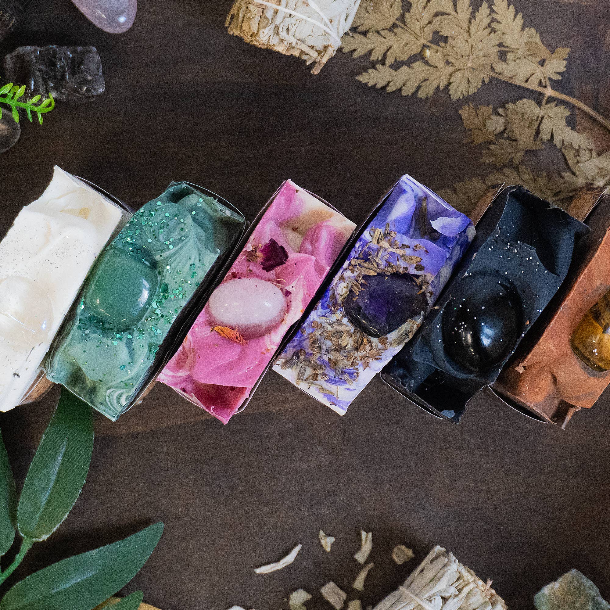 Tiger Eye Crystal Soap - Sage & Ginger.
