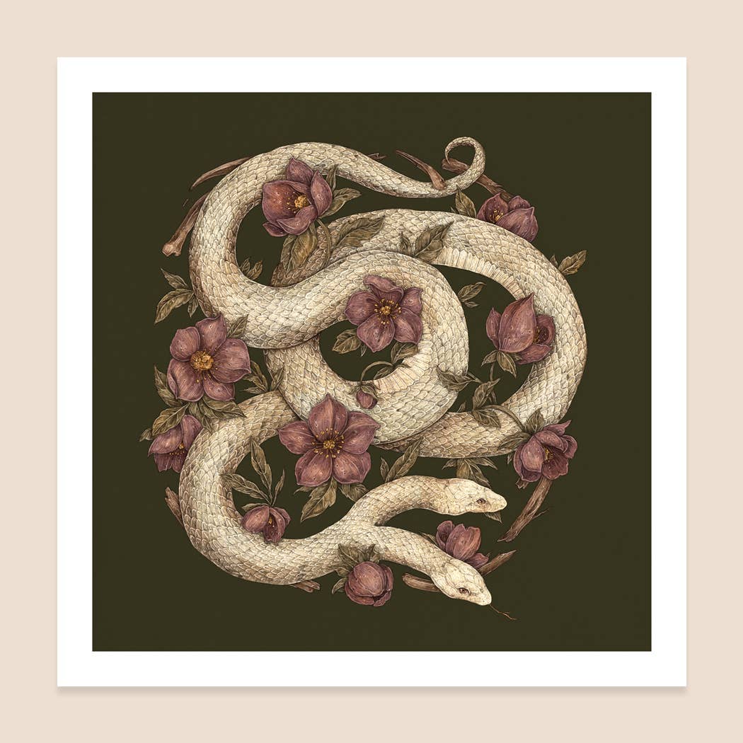 Two-Headed Snake Print 8" x 8" - Jessica Roux