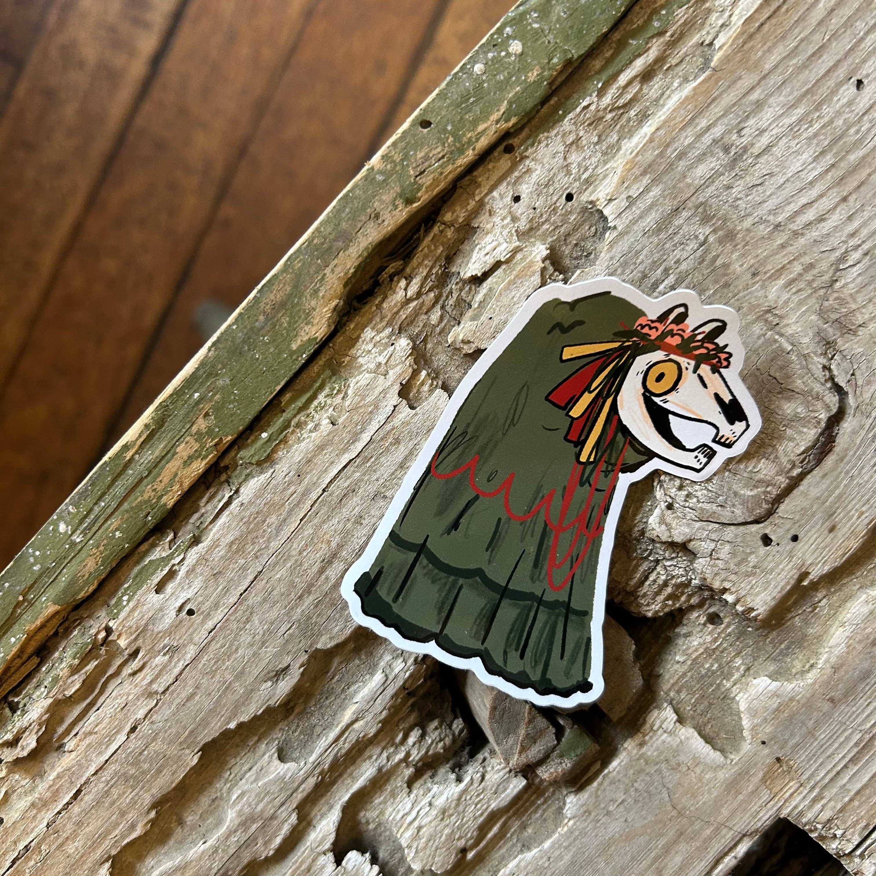 Mari Lwyd Vinyl Sticker