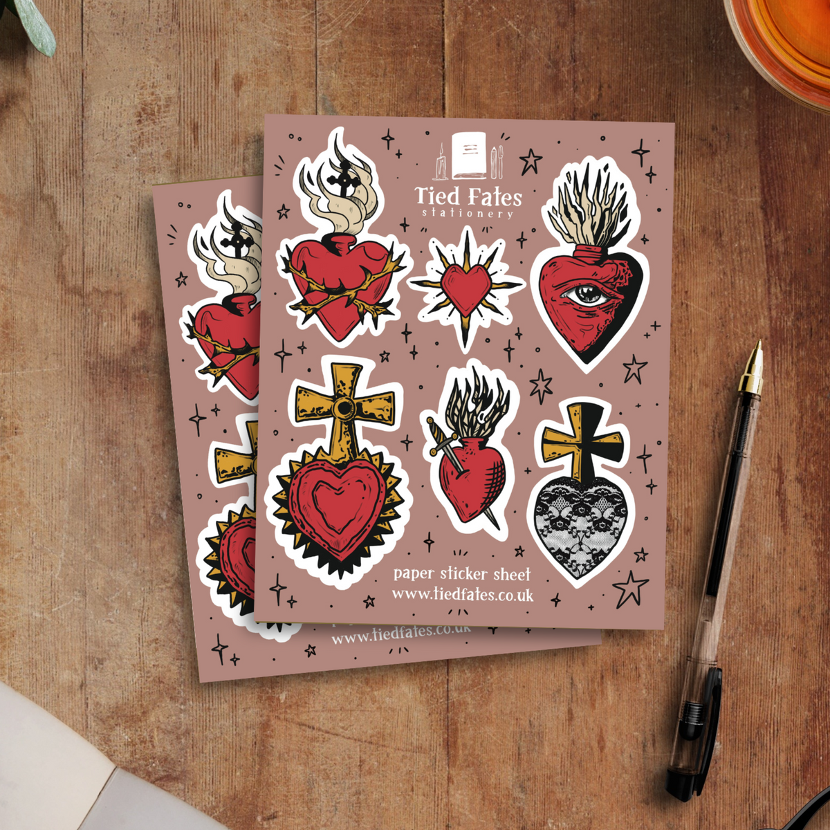 Sacred Heart Sticker Sheet – Wolf Wytch