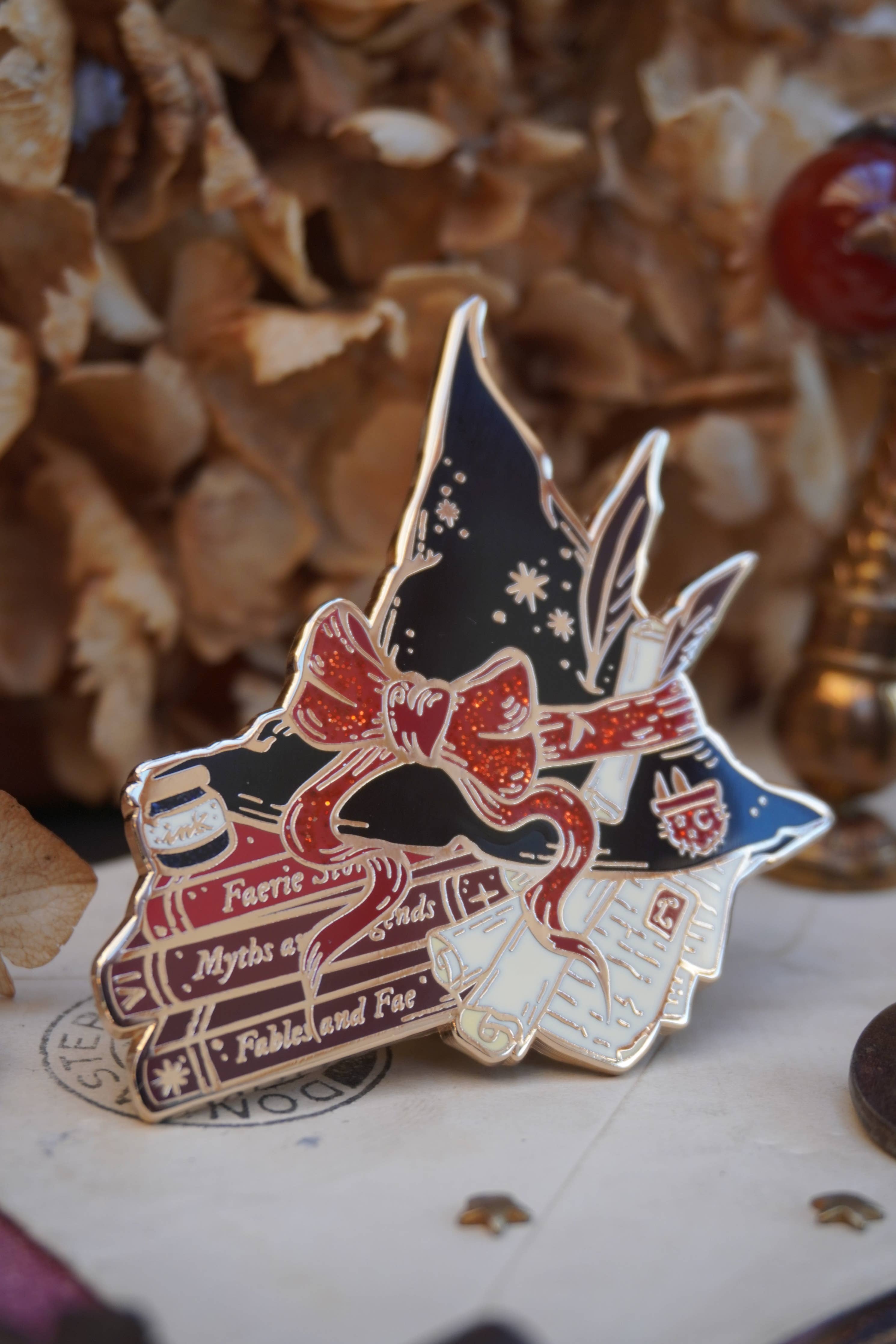 The Bookish Witch Enamel Pin - Tooth & Toad