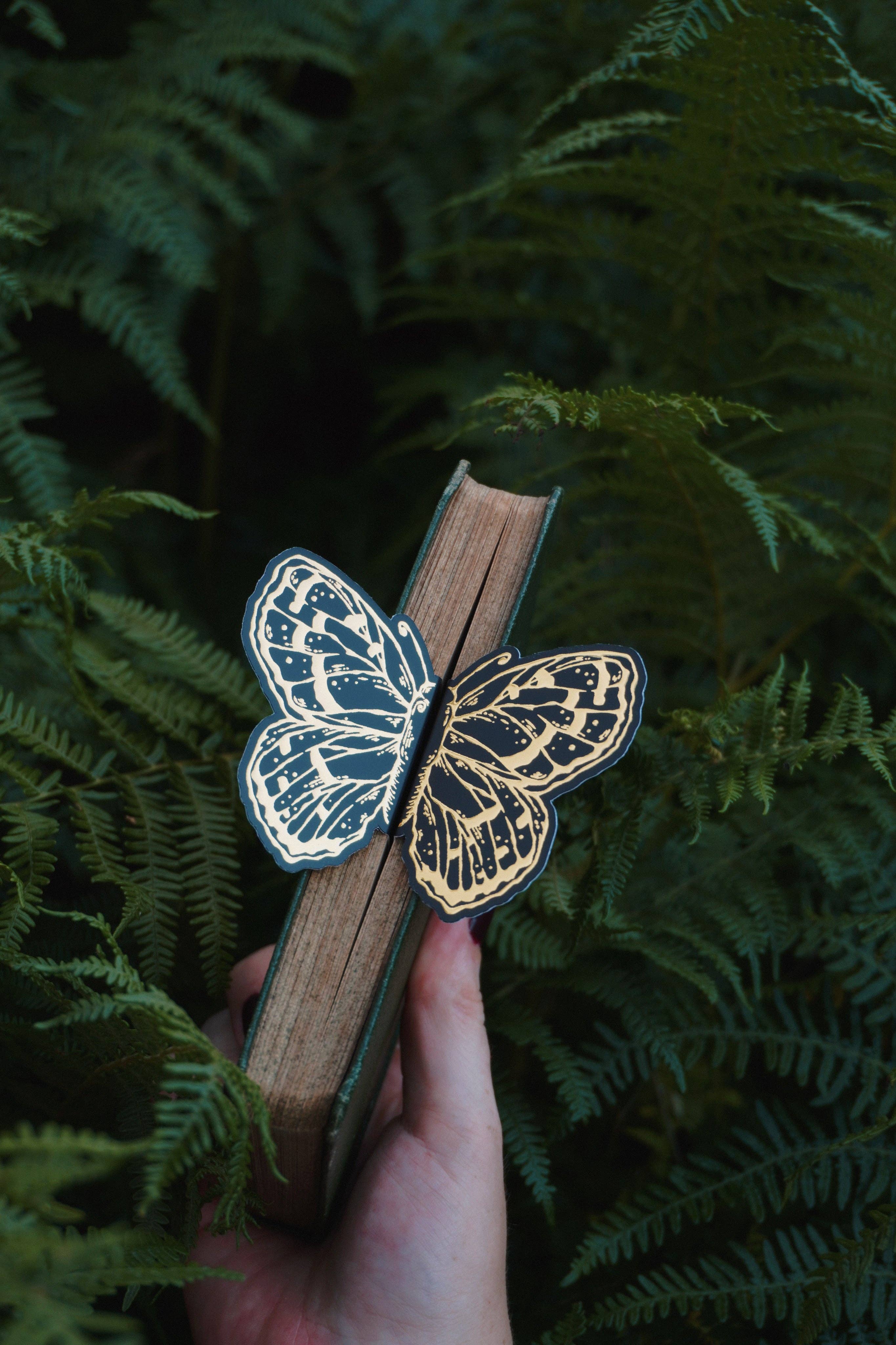 3D Gold Foil Butterfly Foldable Bookmark - Tooth & Toad