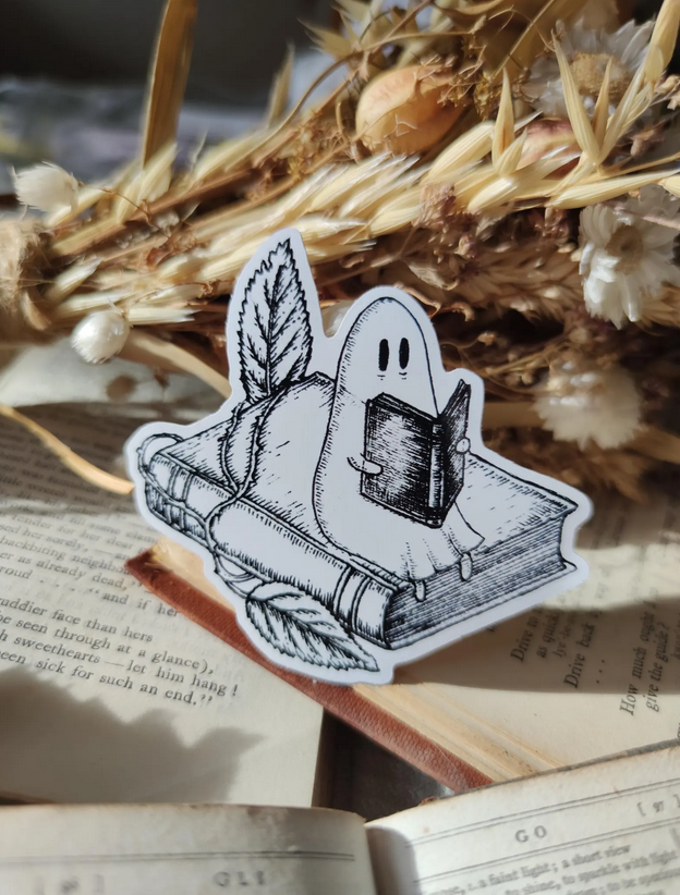 Library Ghost Vinyl Sticker