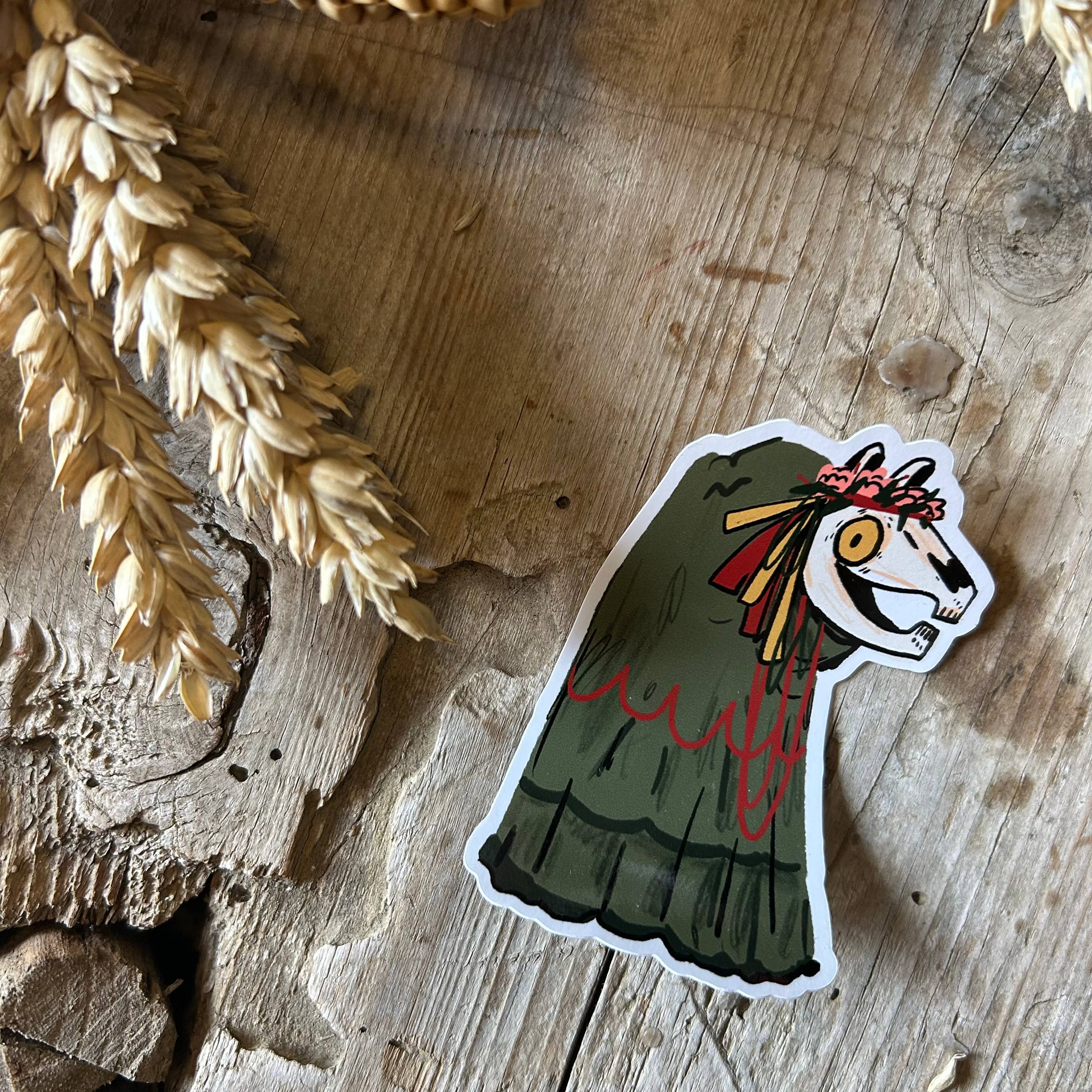 Mari Lwyd Vinyl Sticker