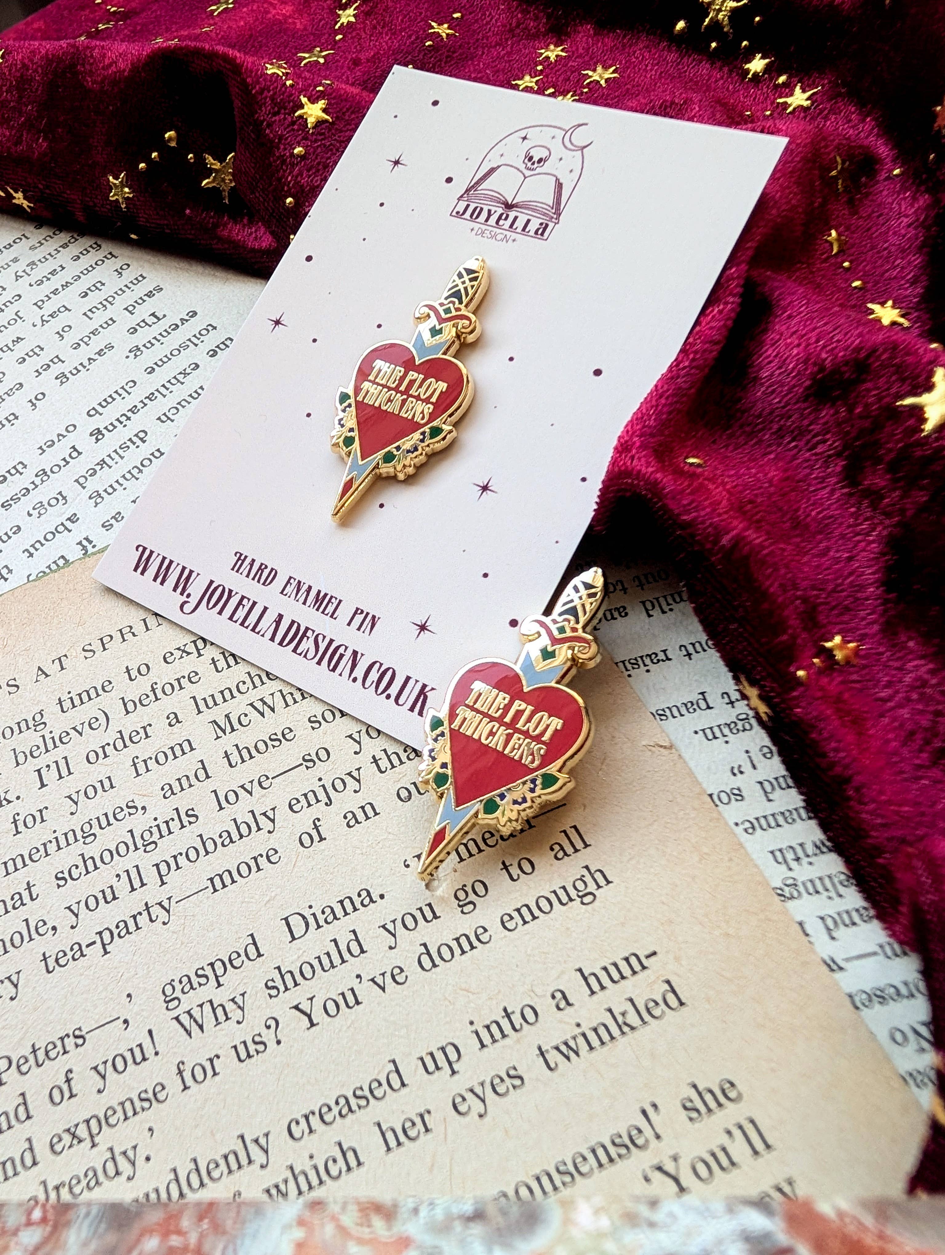 The Plot Thickens Dagger Enamel Pin