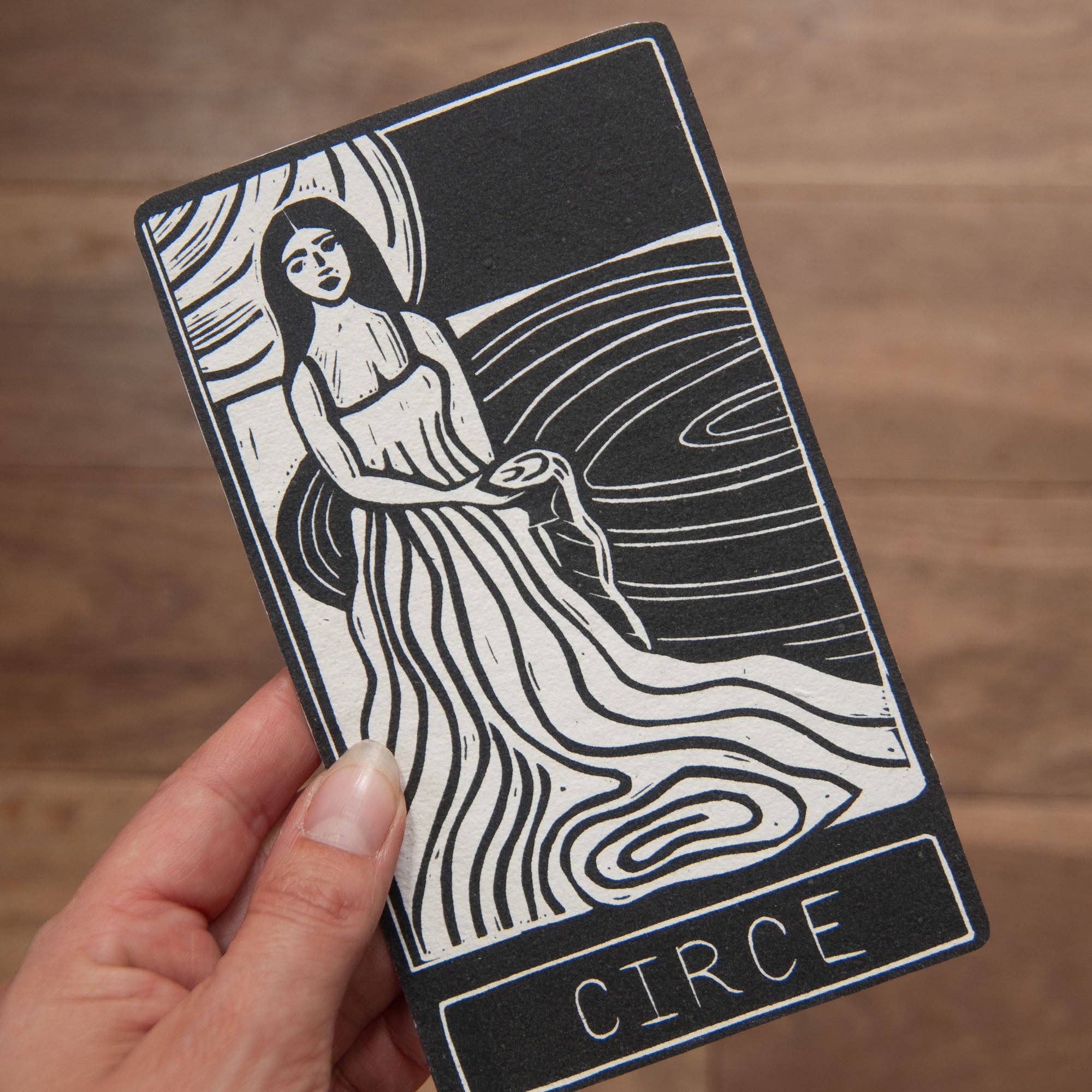 CIRCE ORACLE ALTAR CARD PRINT | Linocut design