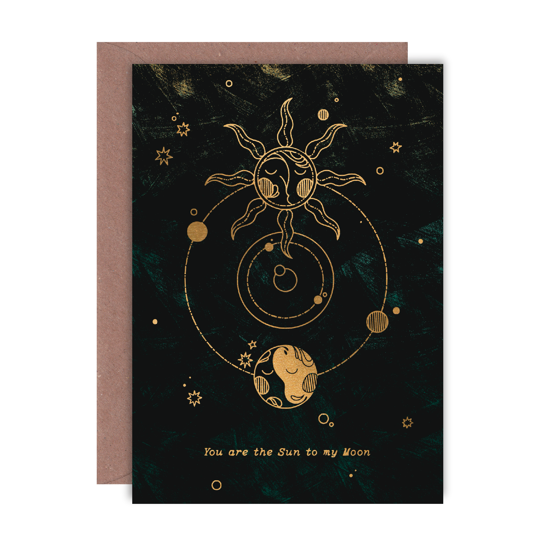 Sun to my Moon Gold Foiled A6 Greeting Card