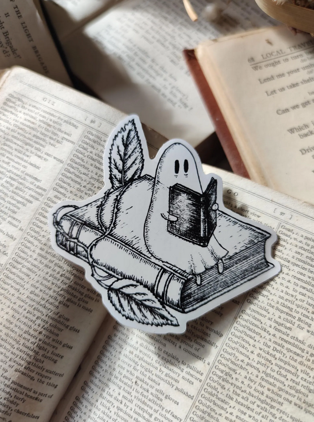 Library Ghost Vinyl Sticker