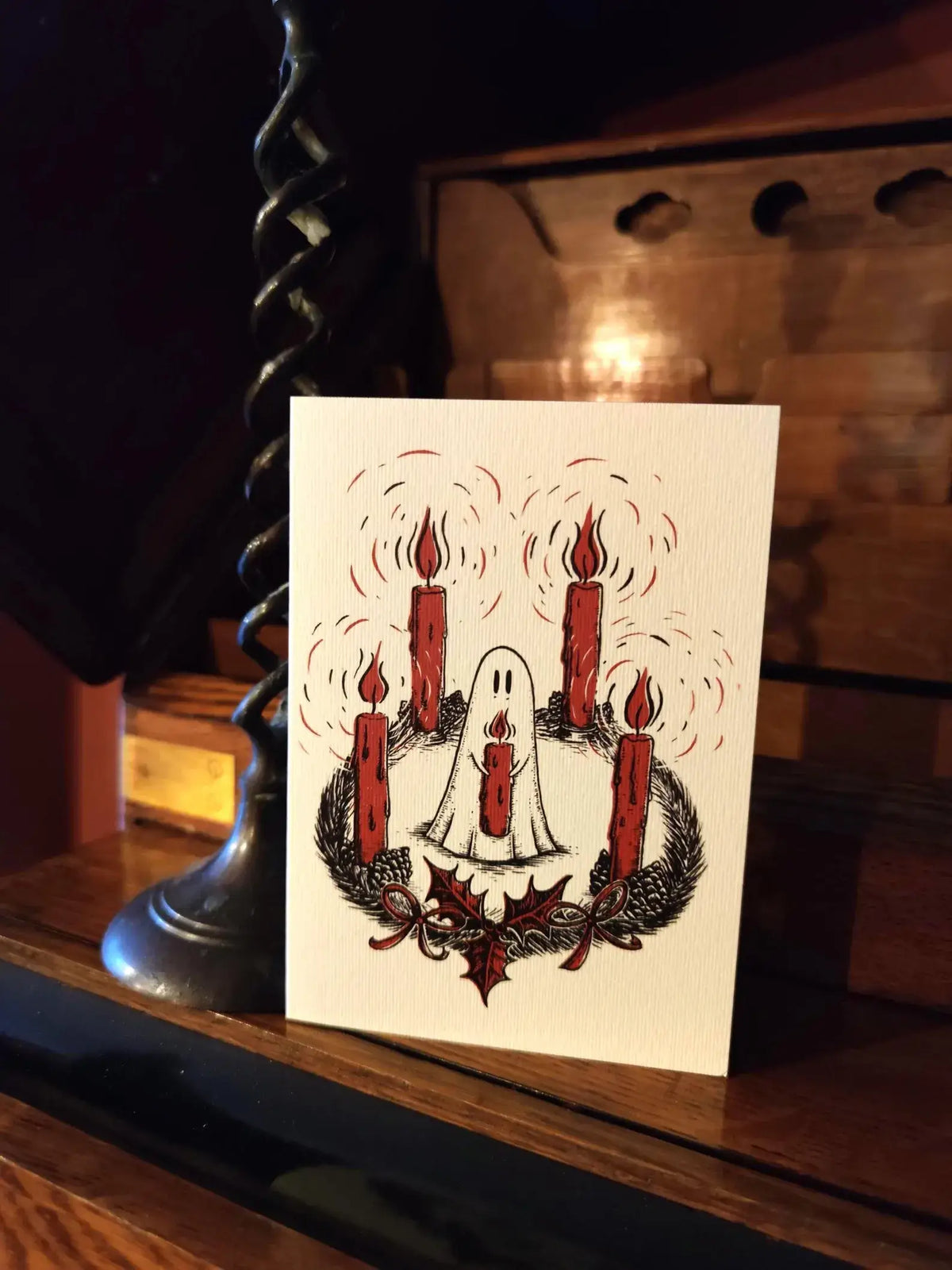 Candle Ghost Christmas Card