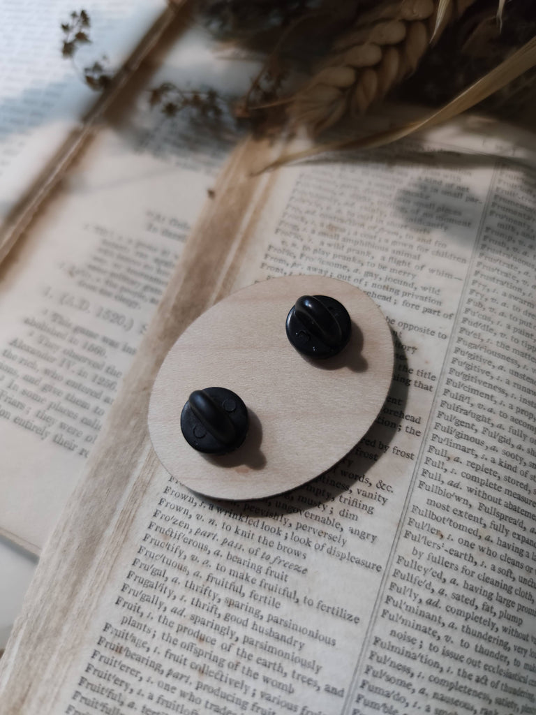 Frog Wizard Wooden Pin Badge