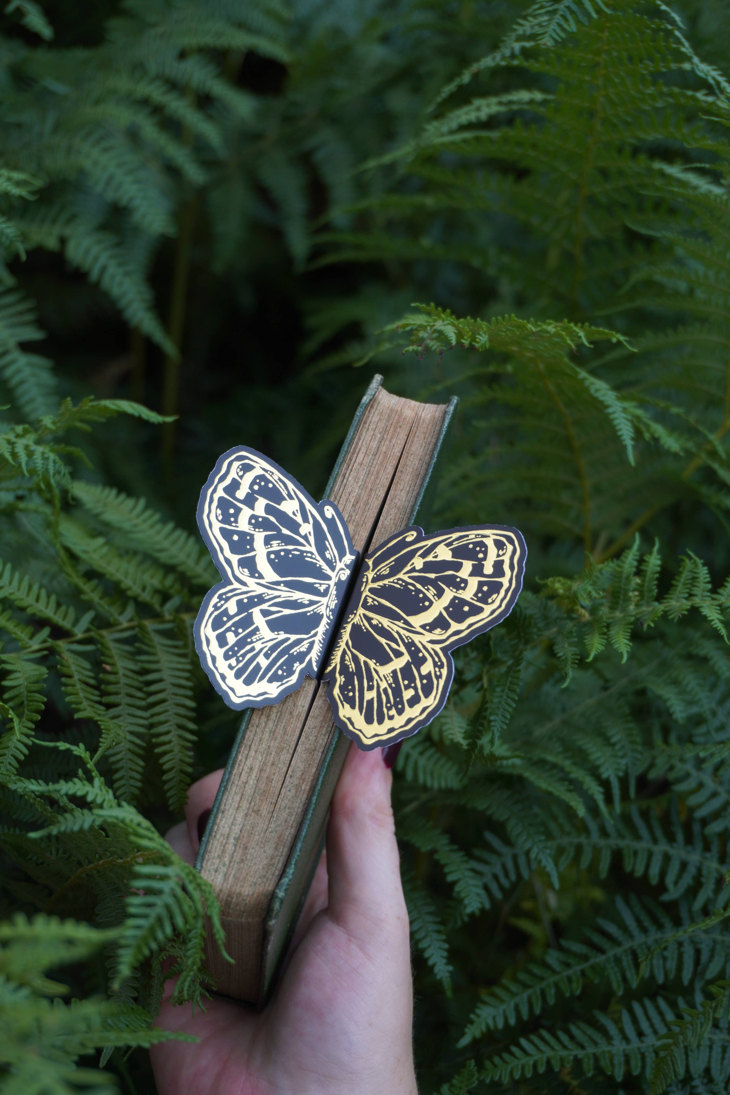 3D Gold Foil Butterfly Foldable Bookmark - Tooth & Toad