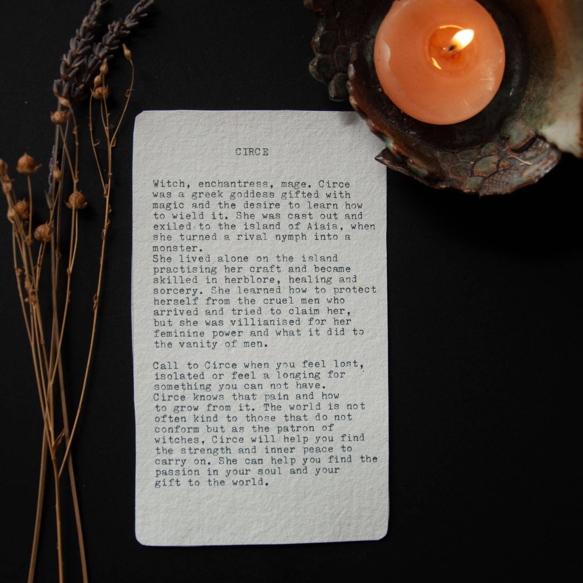 CIRCE ORACLE ALTAR CARD PRINT | Linocut design