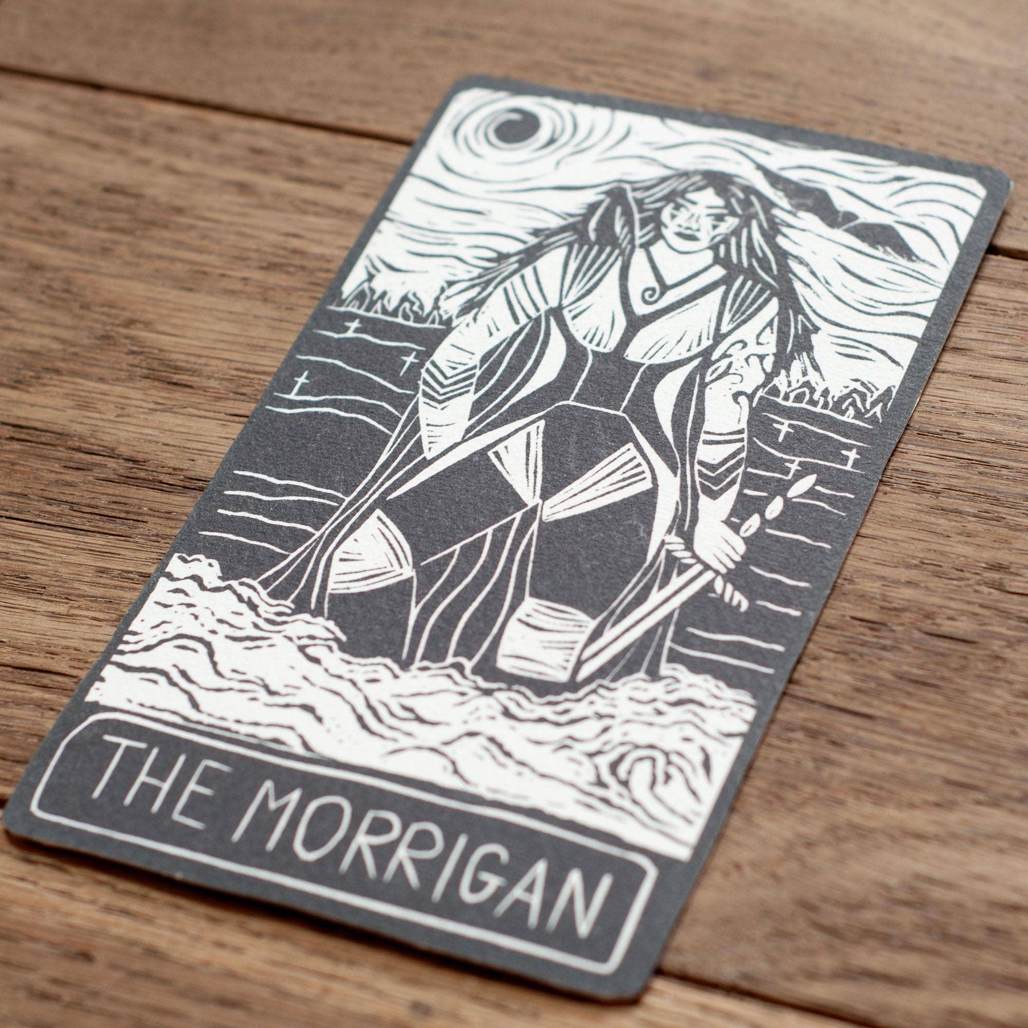MORRIGAN  ORACLE ALTAR CARD PRINT | Linocut design