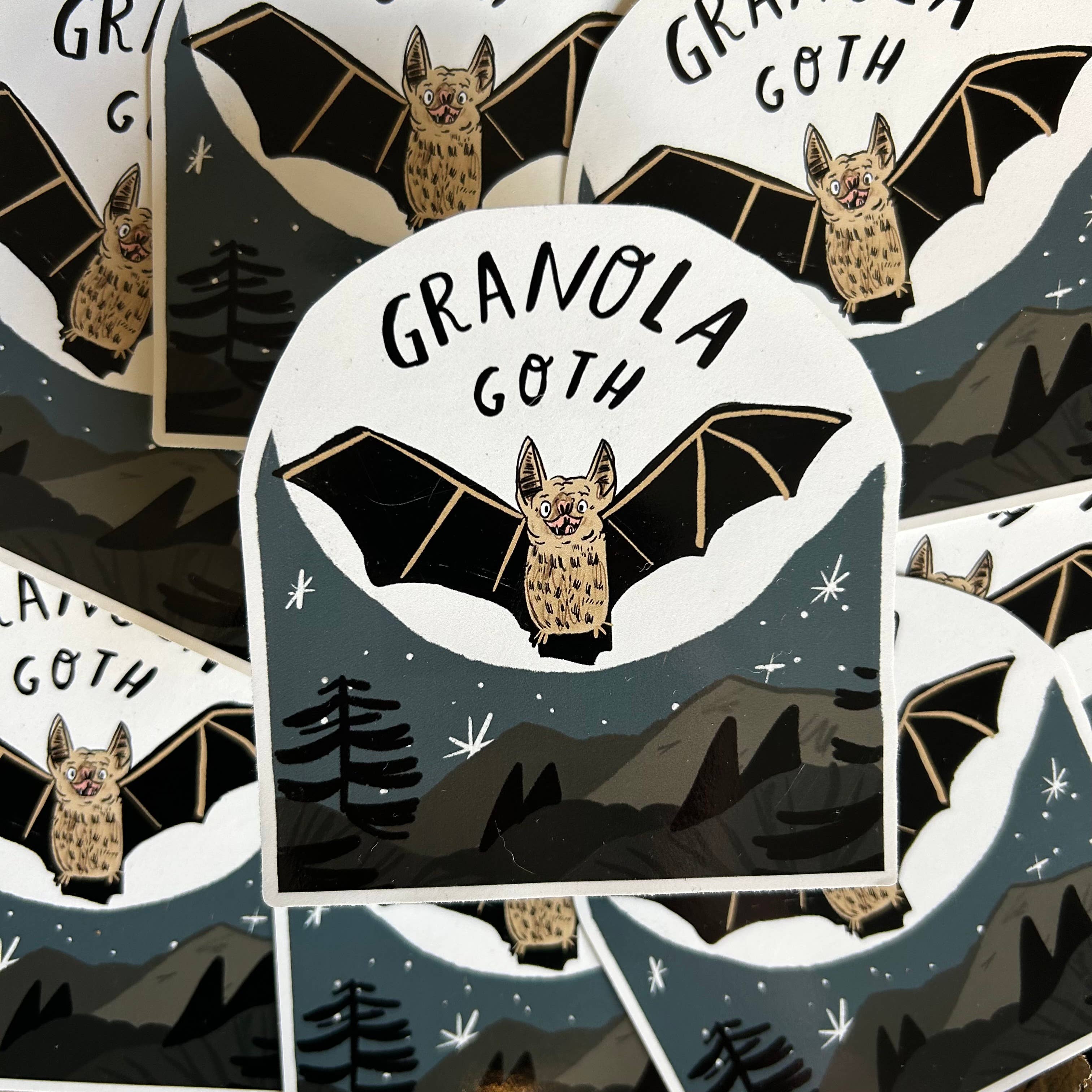 Granola Goth Bat Vinyl Sticker 