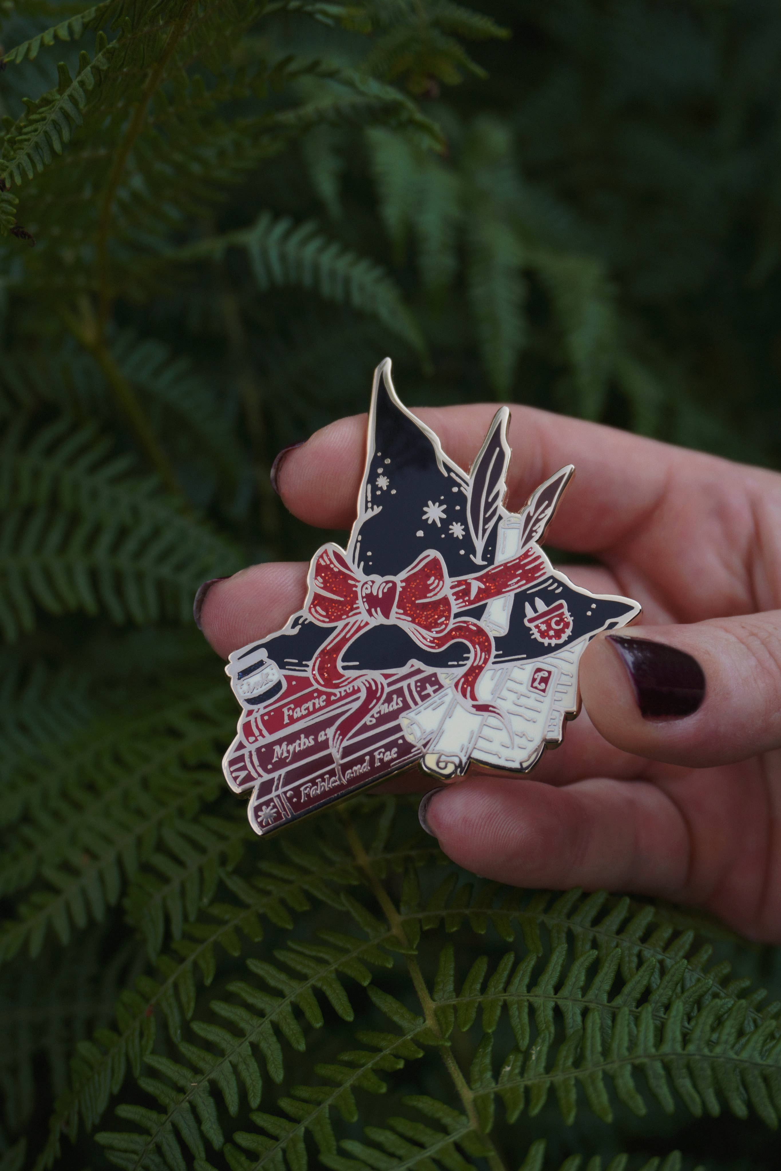 The Bookish Witch Enamel Pin - Tooth & Toad