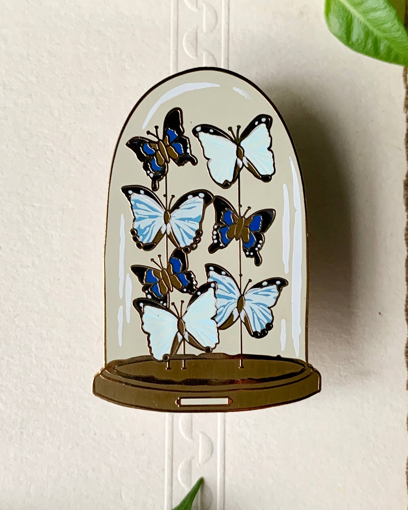Victorian Butterfly Dome Entomology Enamel Pin Badge