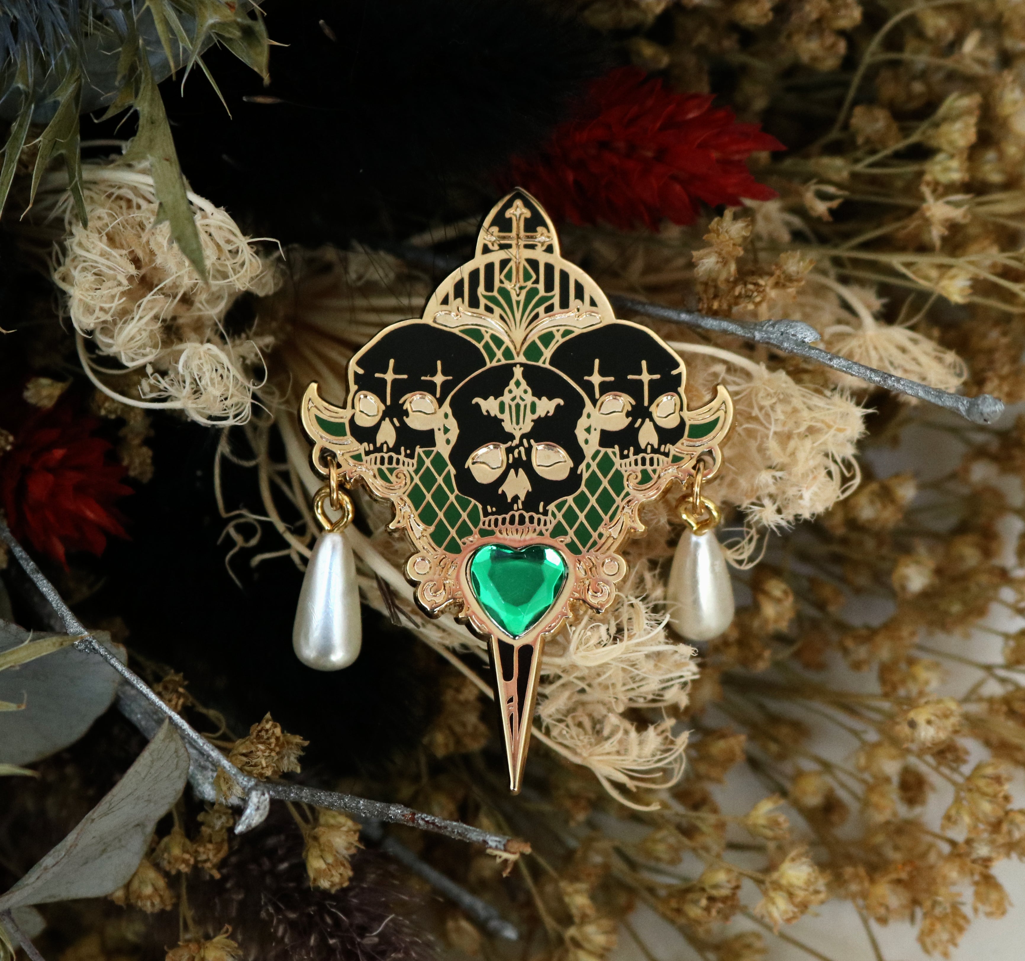 Saint Skull Gothic Pin