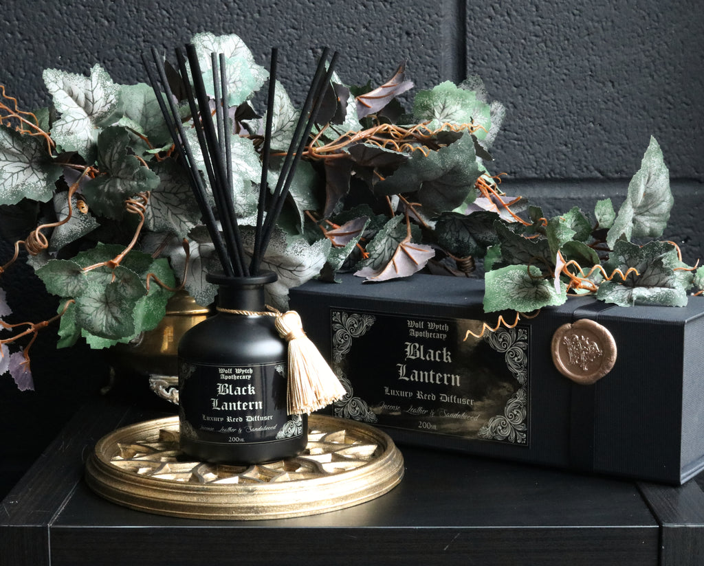 Black Lantern Apothecary Bottle Reed Diffuser