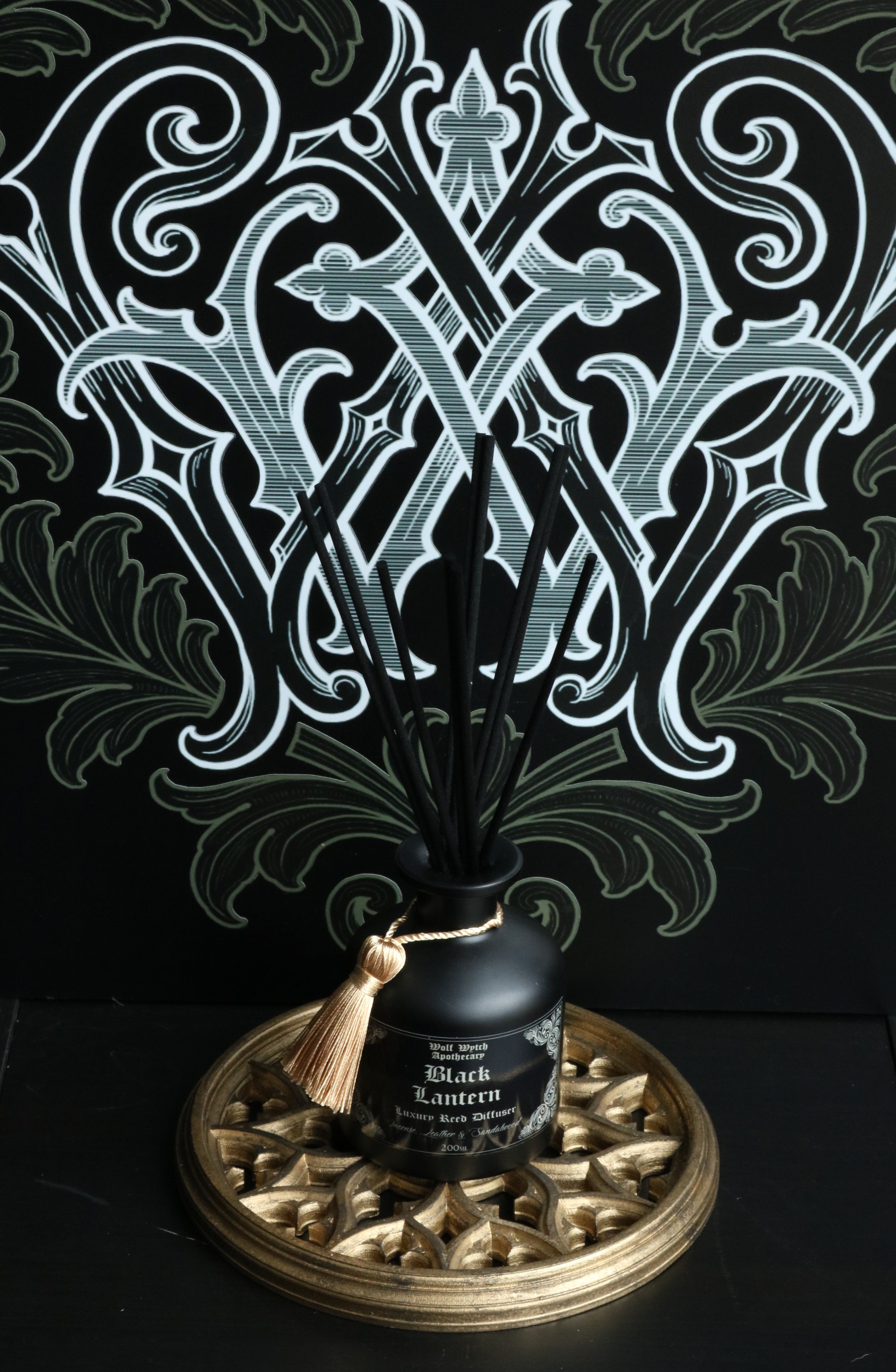Black Lantern Apothecary Bottle Reed Diffuser