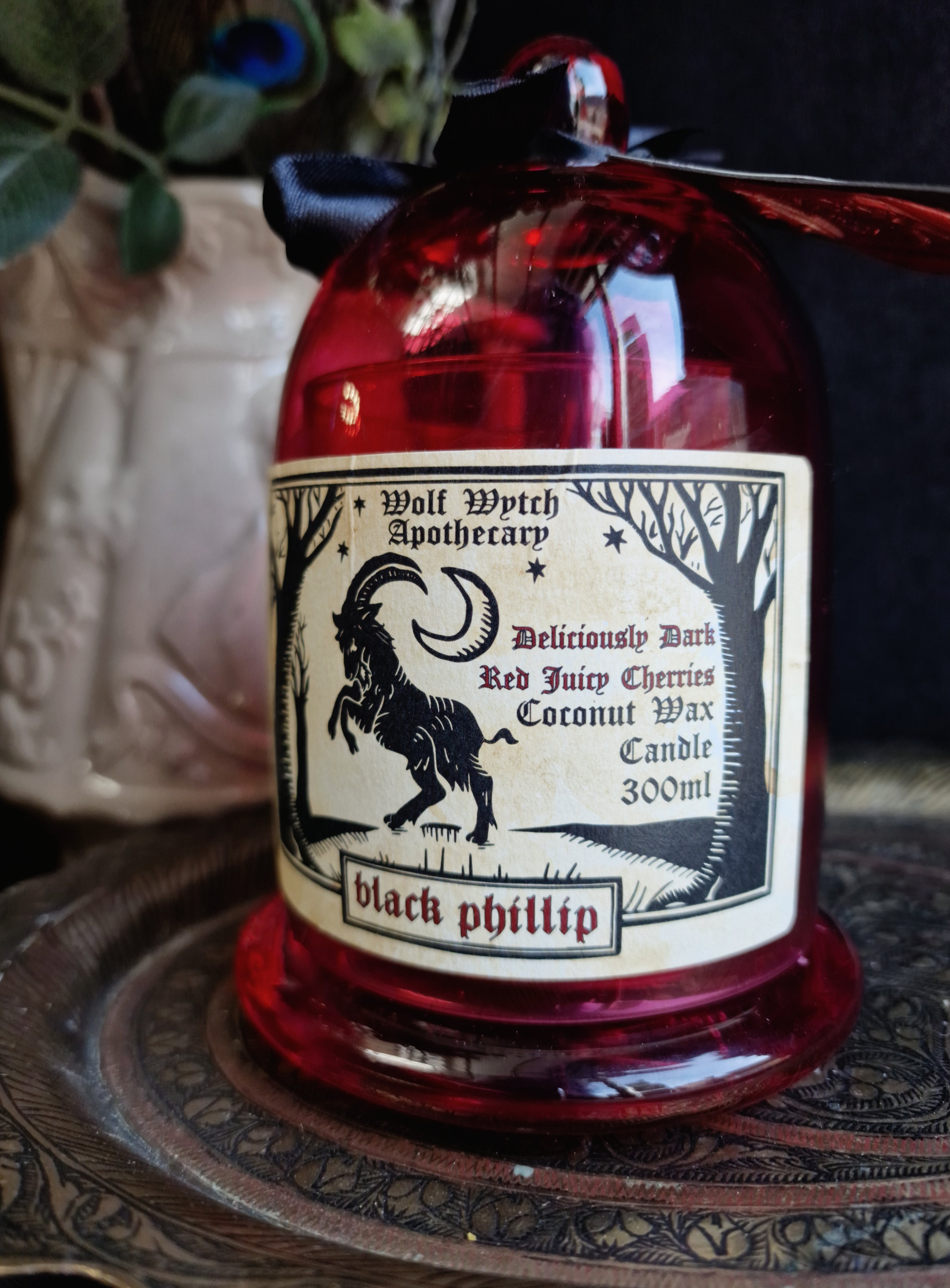 Black Phillip Cloche Candle - Dark Juicy Cherries
