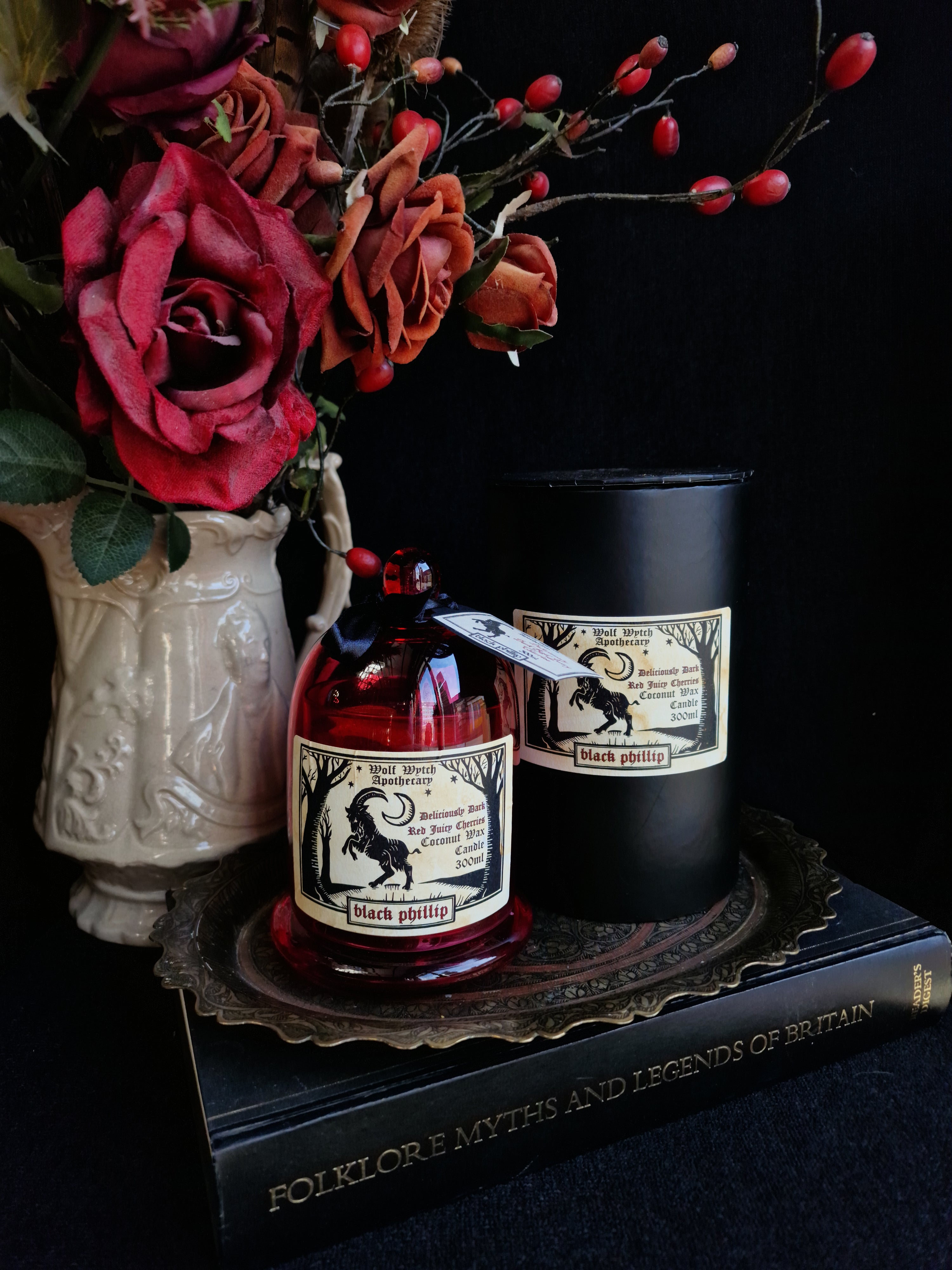Black Phillip Cloche Candle - Dark Juicy Cherries