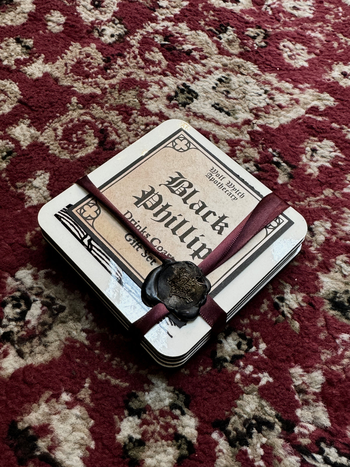 Black Phillip Goat Drink Coasters