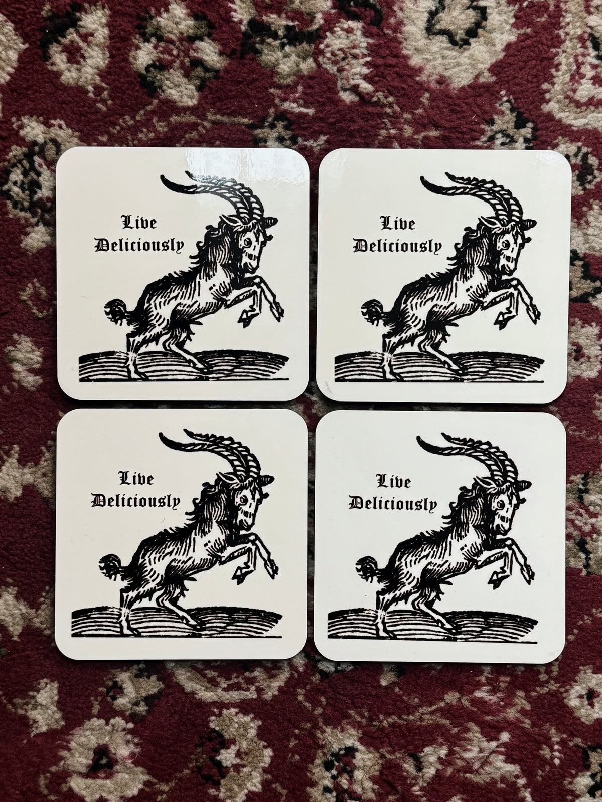 Black Phillip Goat Drink Coasters