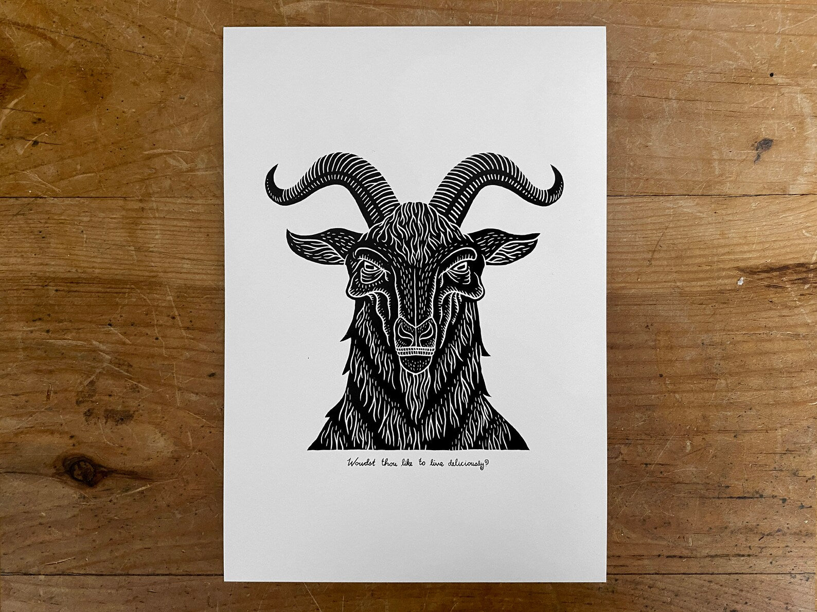 Black Phillip Goat A5 Print