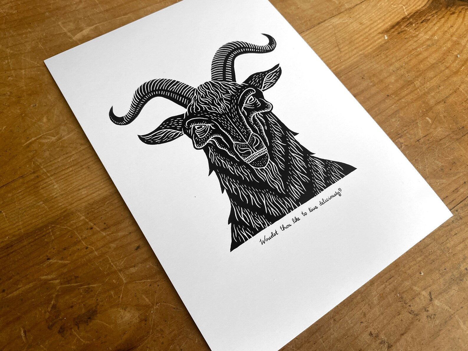 Black Phillip Goat A5 Print