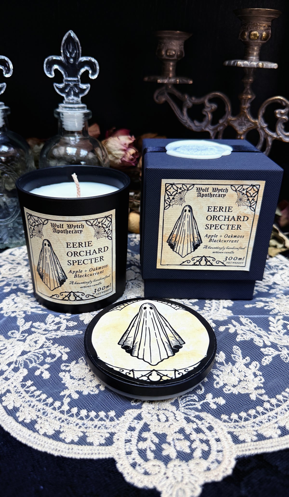 Eerie Orchard Specter Ghost Candle