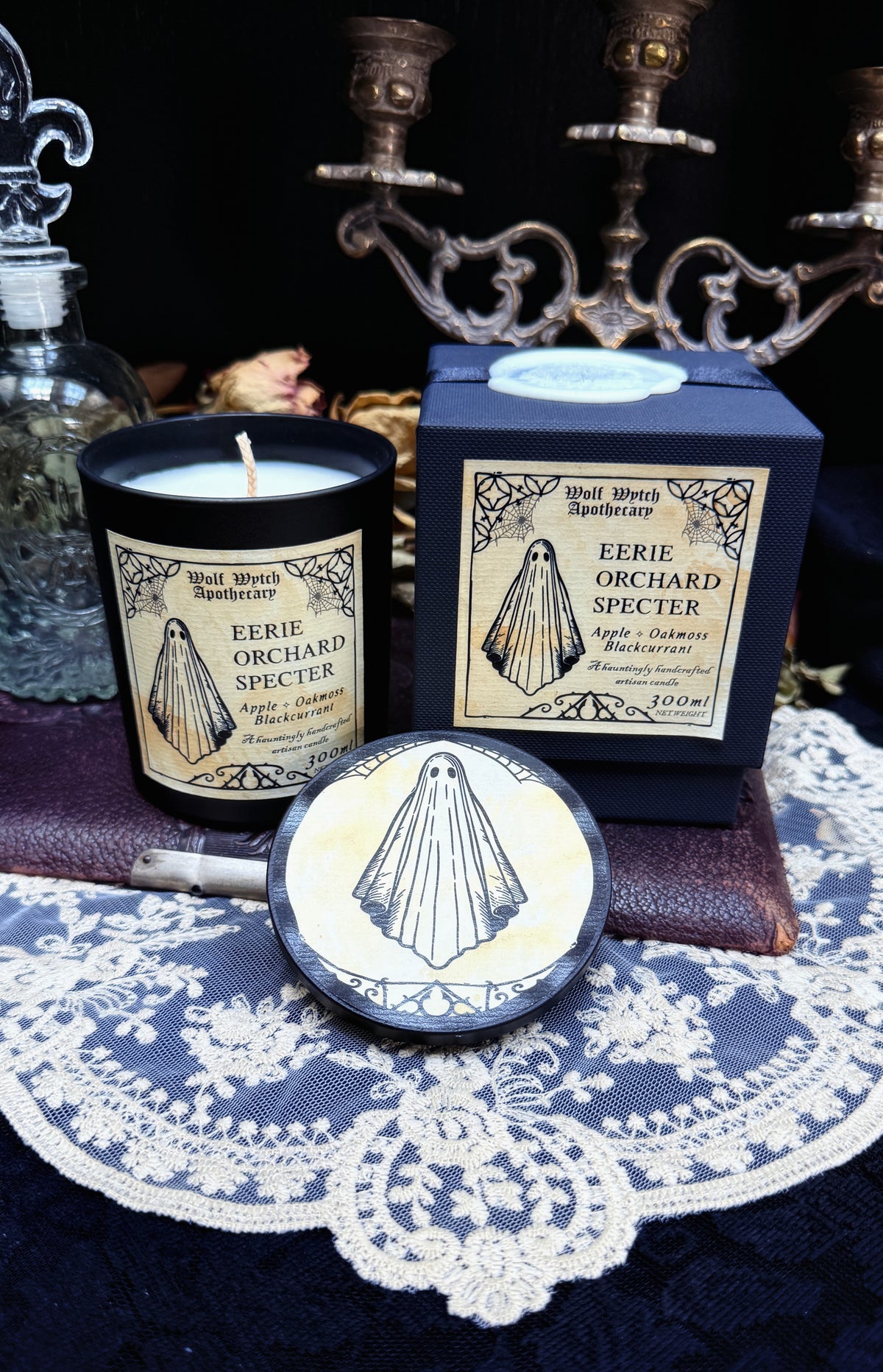 Eerie Orchard Specter Ghost Candle