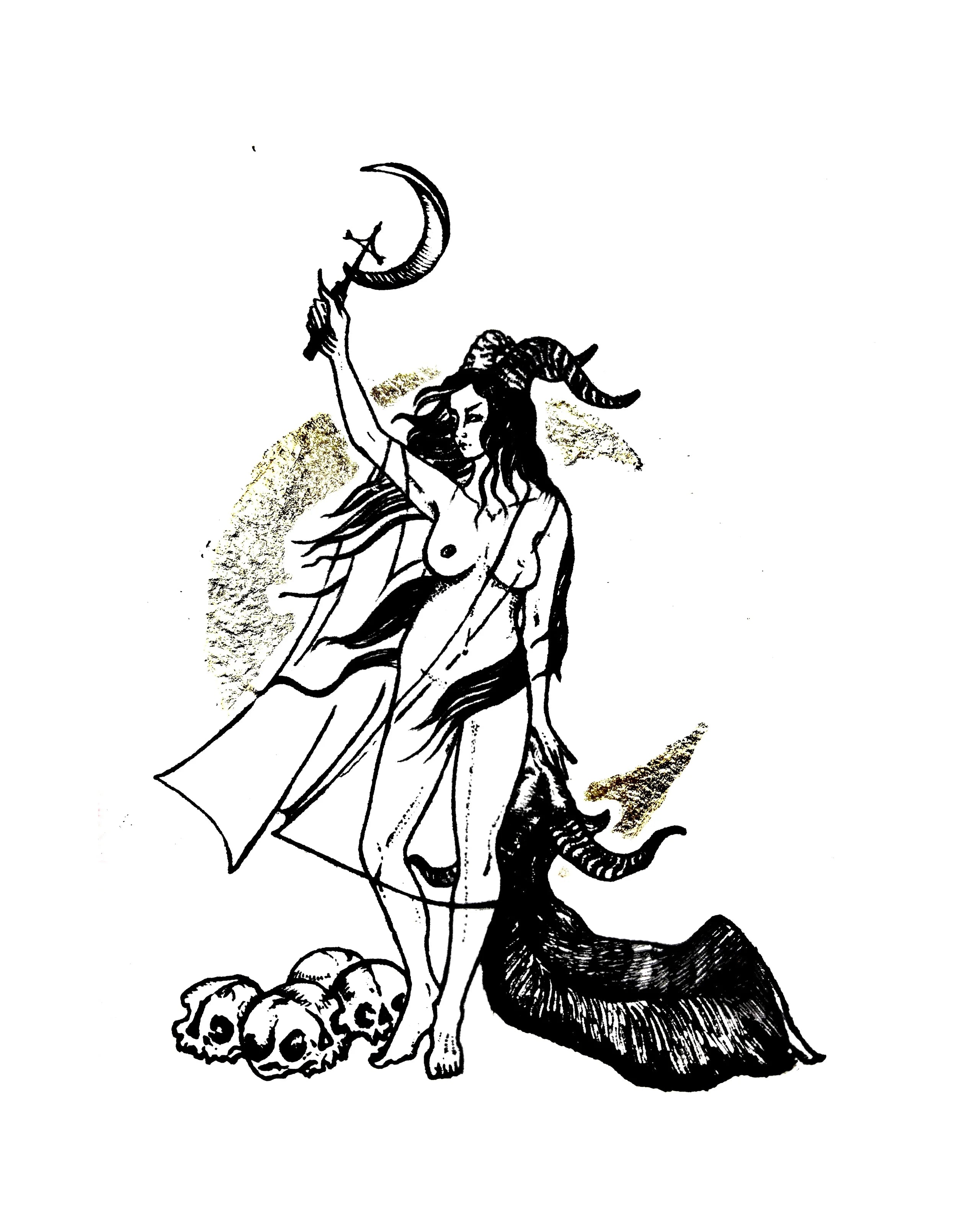 Lilith Art Print - Black & Bone