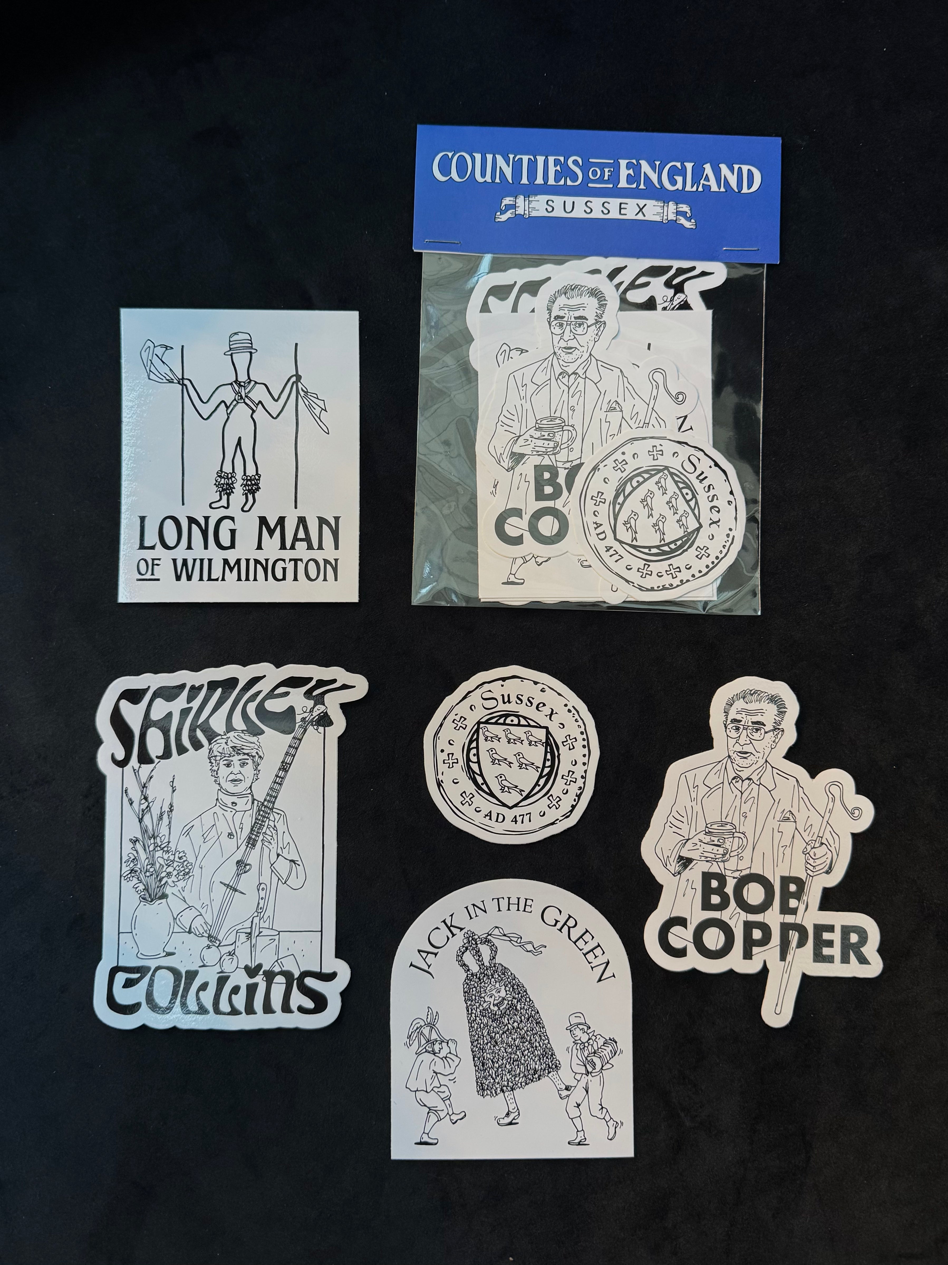 Weird Walk Sussex Folklore Sticker Pack