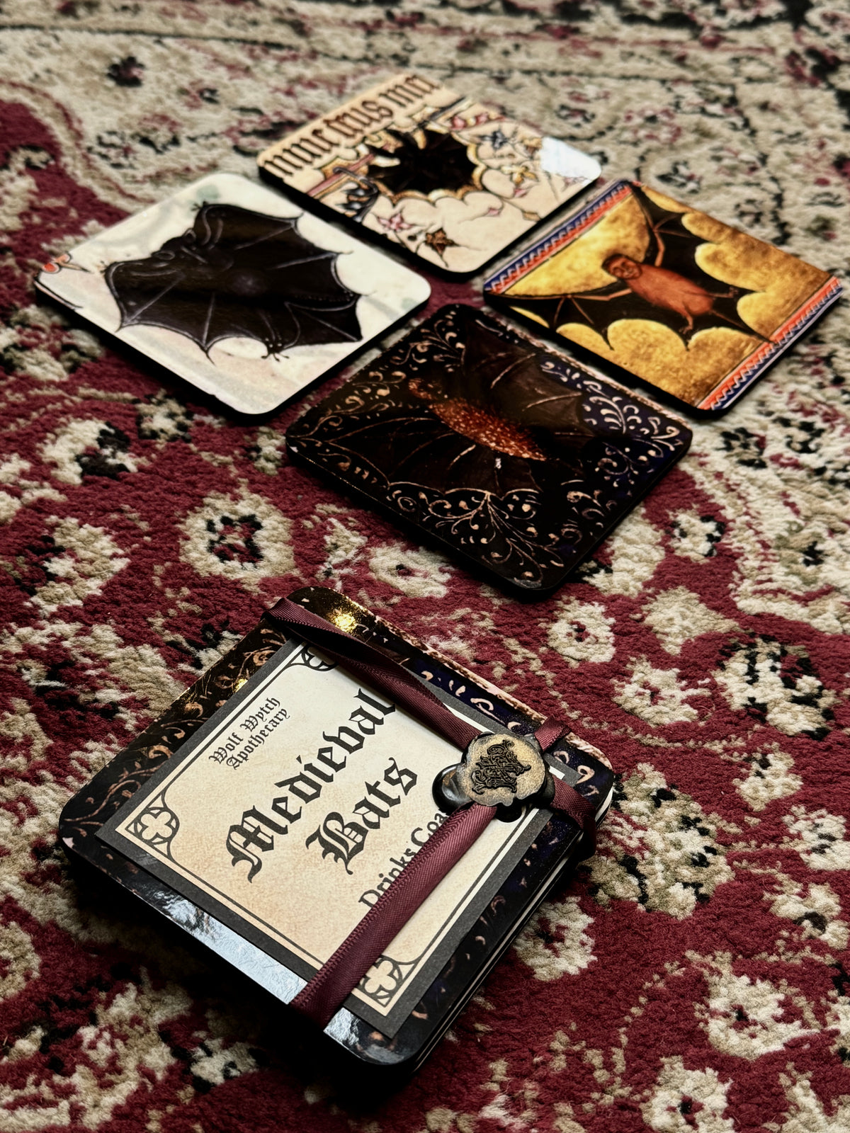 Medieval Bats Drink Coasters