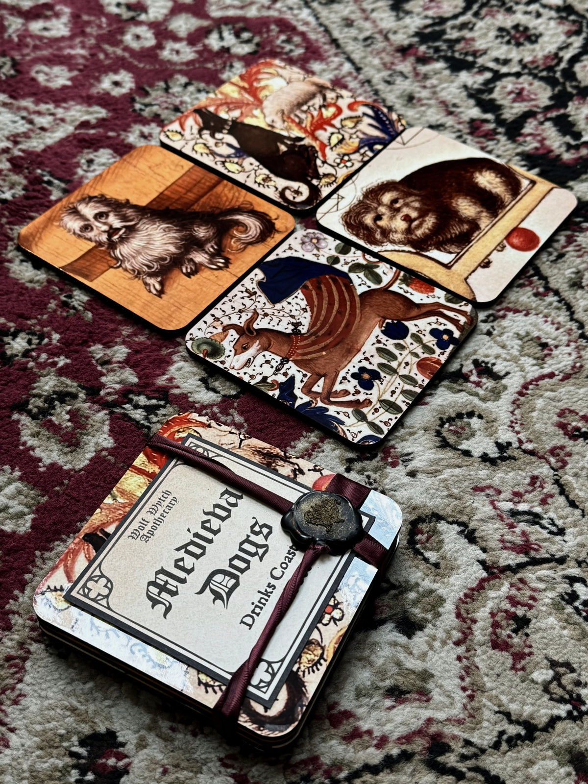 Medieval Dogs Drink Coasters