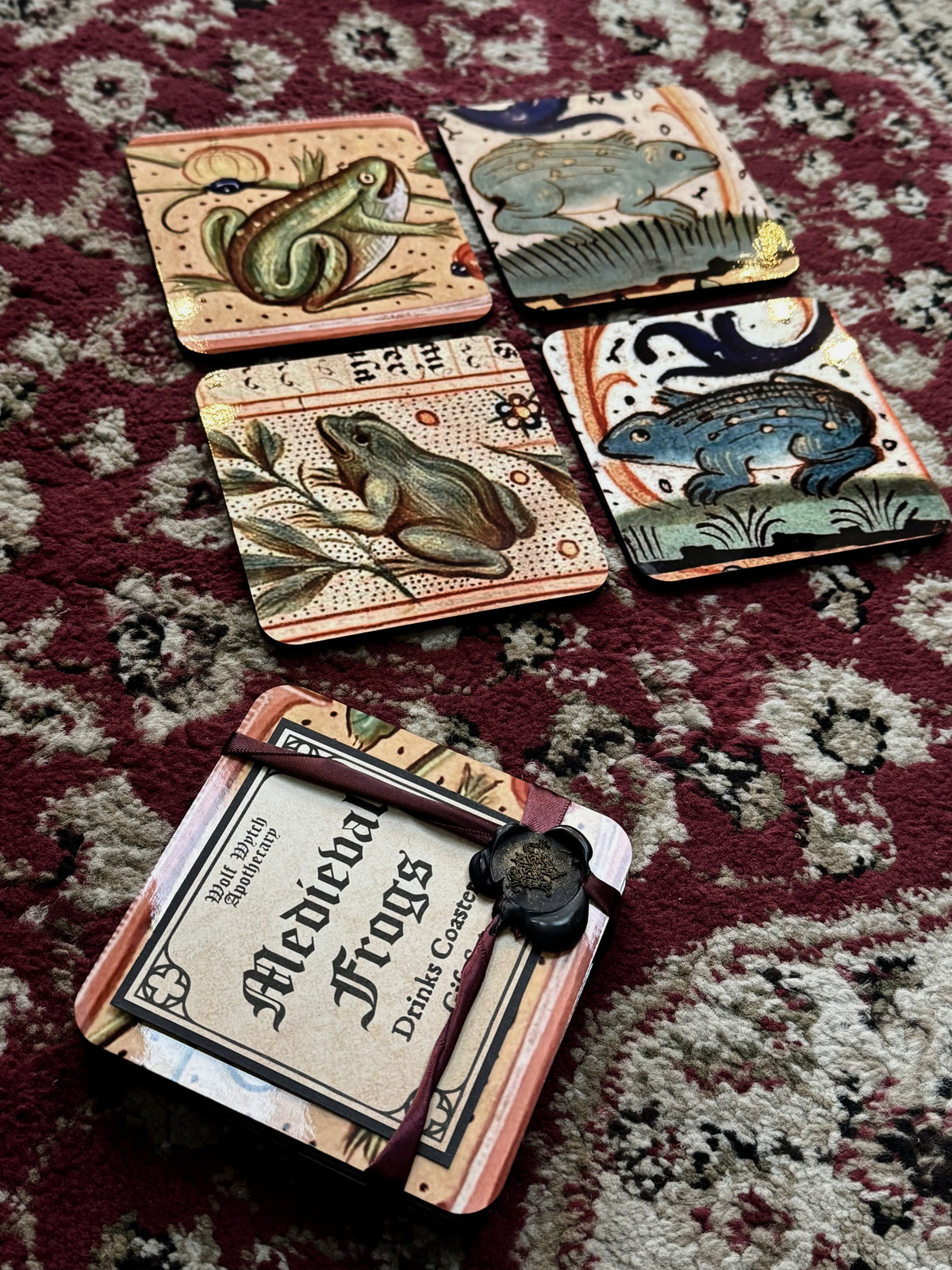 Medieval Frogs Drink Coasters