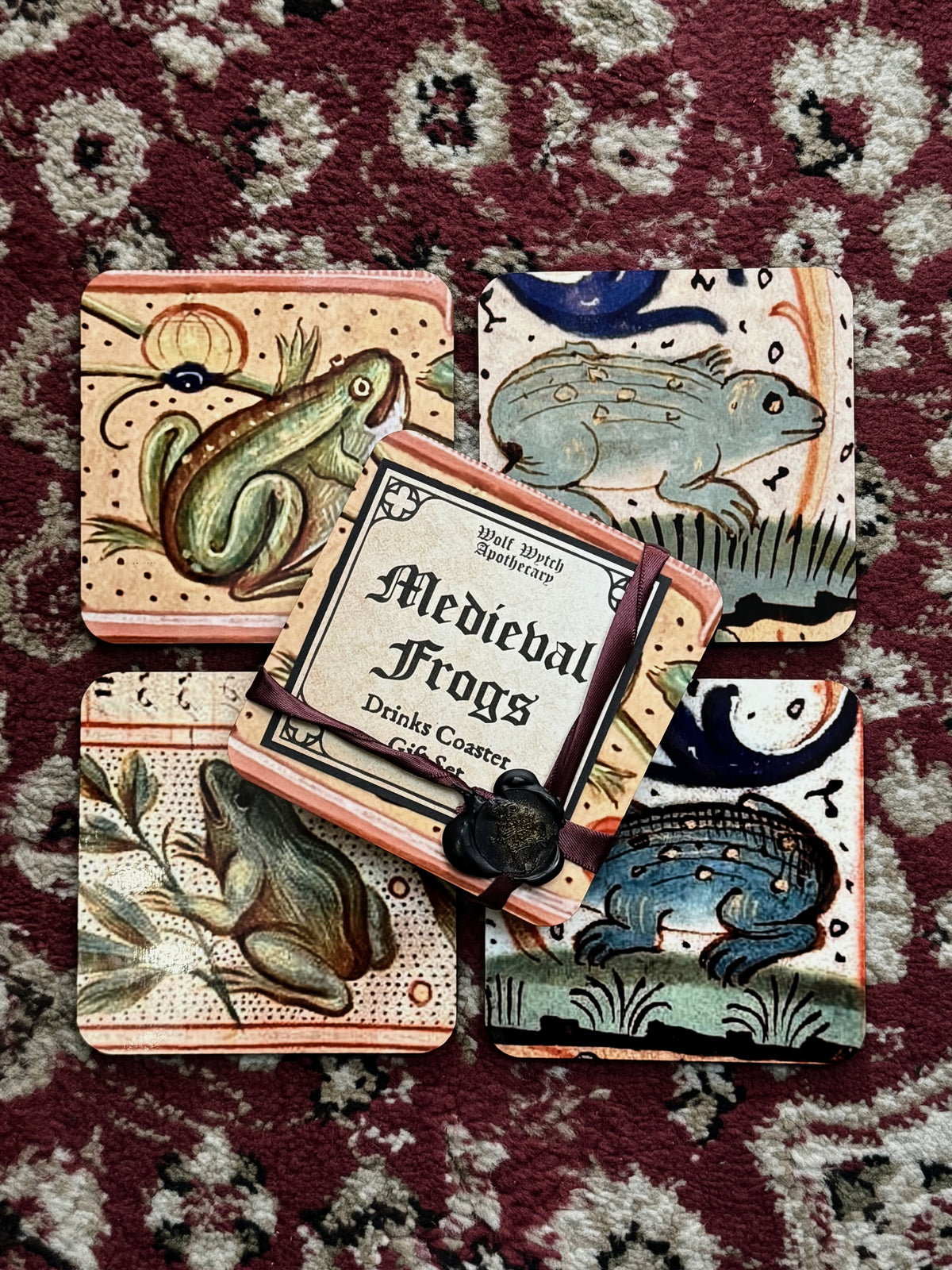 Medieval Frogs Drink Coasters