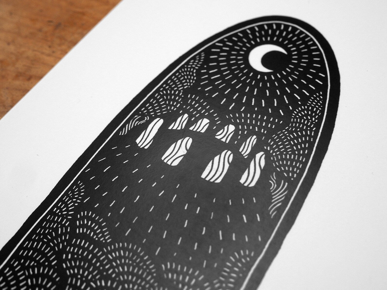 Moon Henge Stone Circle A5 Print