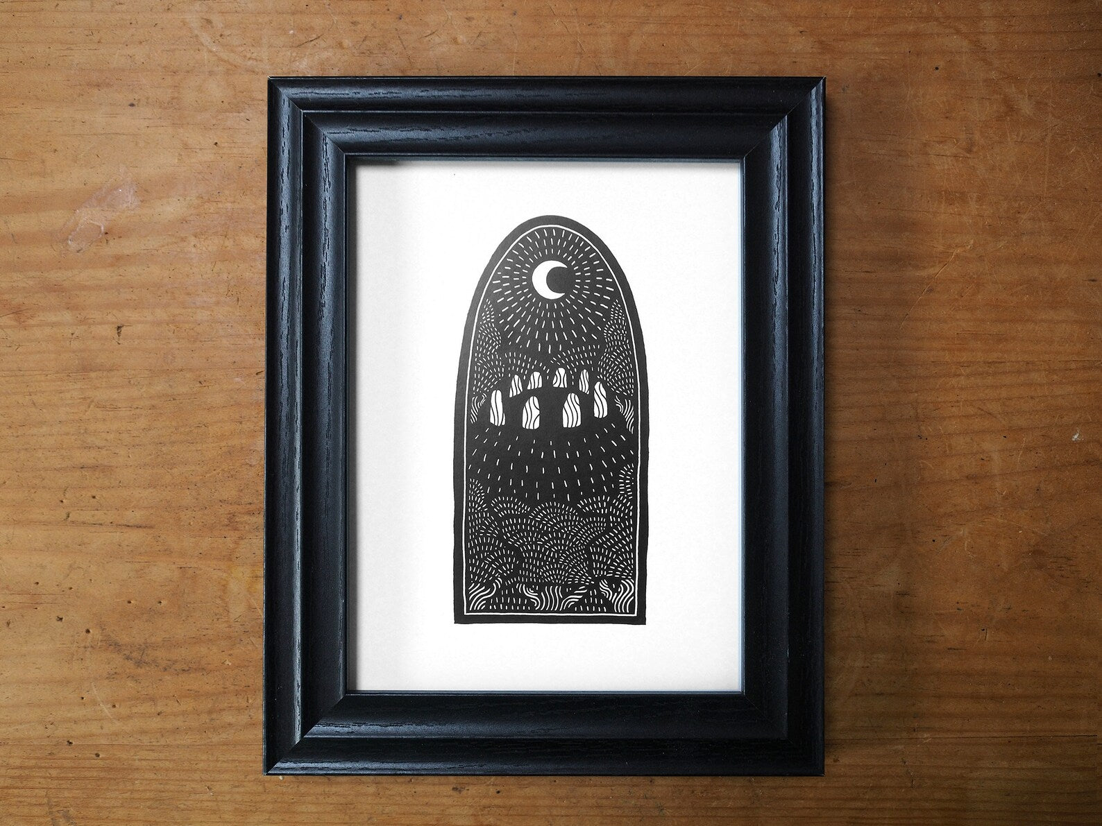 Moon Henge Stone Circle A5 Print