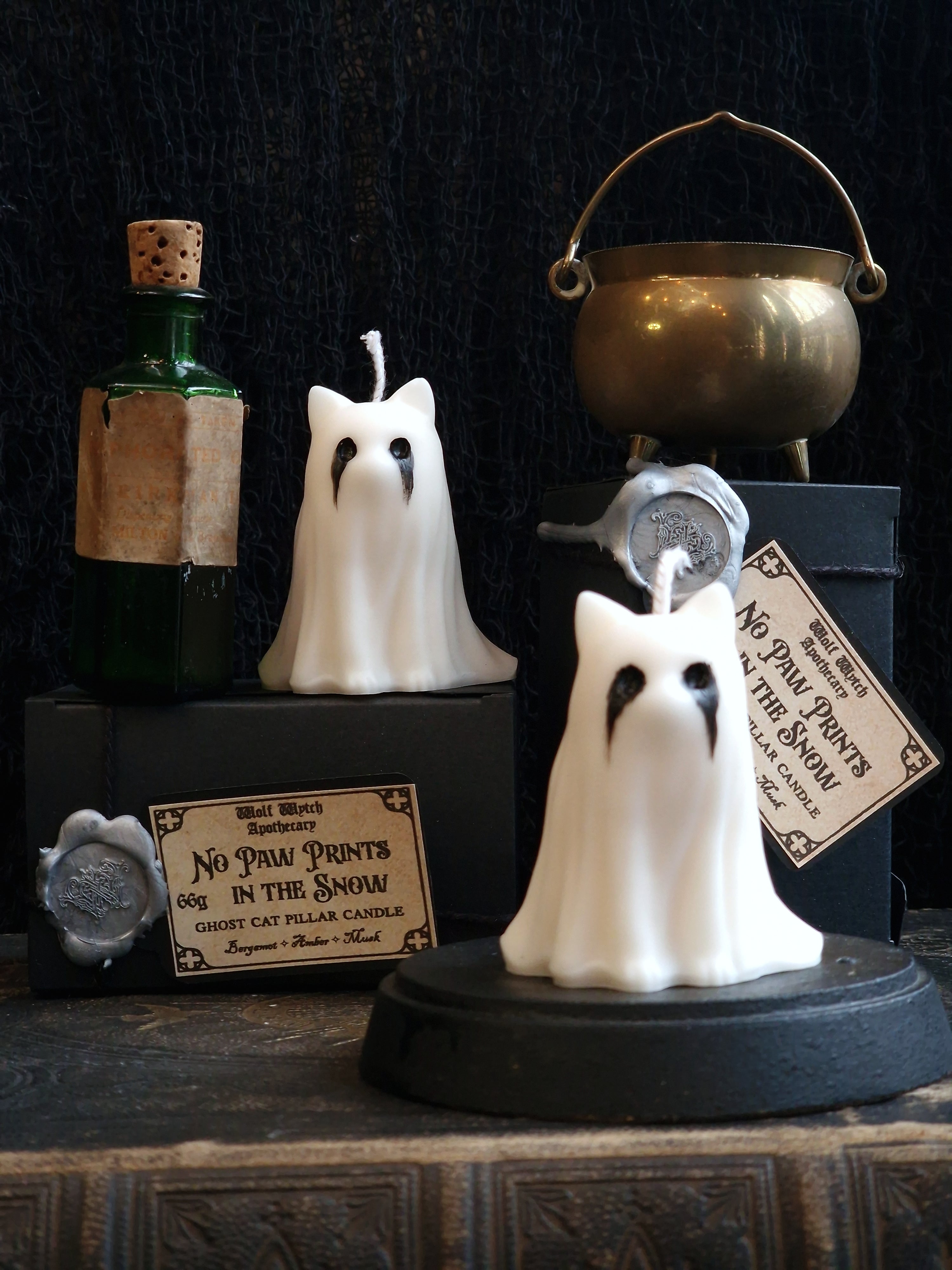 No Paw Prints In The Snow Cat Pillar Candle