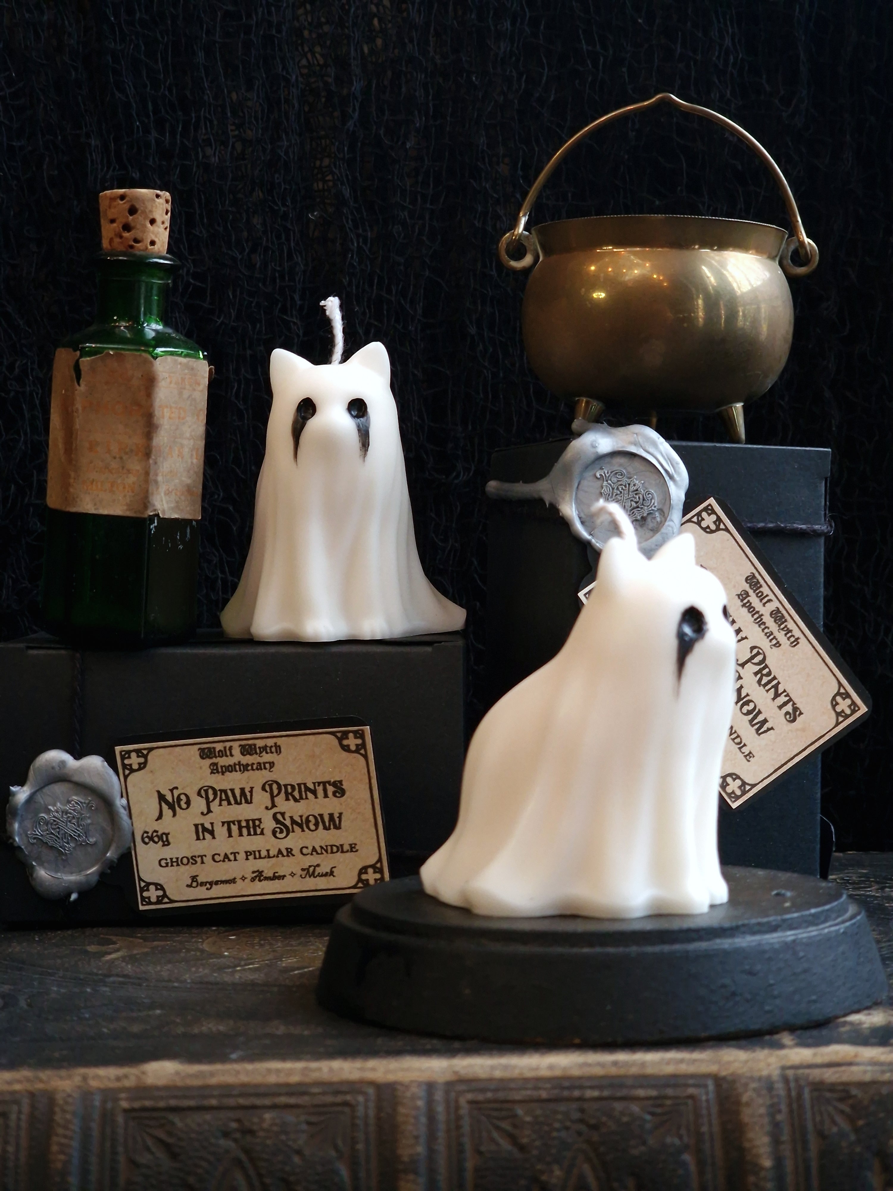 No Paw Prints In The Snow Cat Pillar Candle