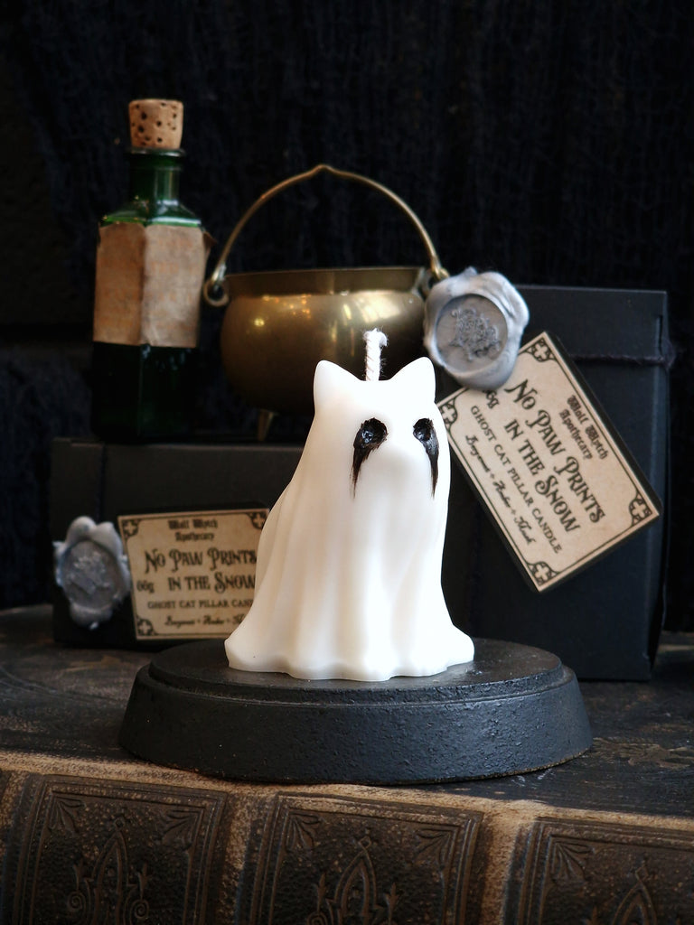 No Paw Prints In The Snow Cat Pillar Candle